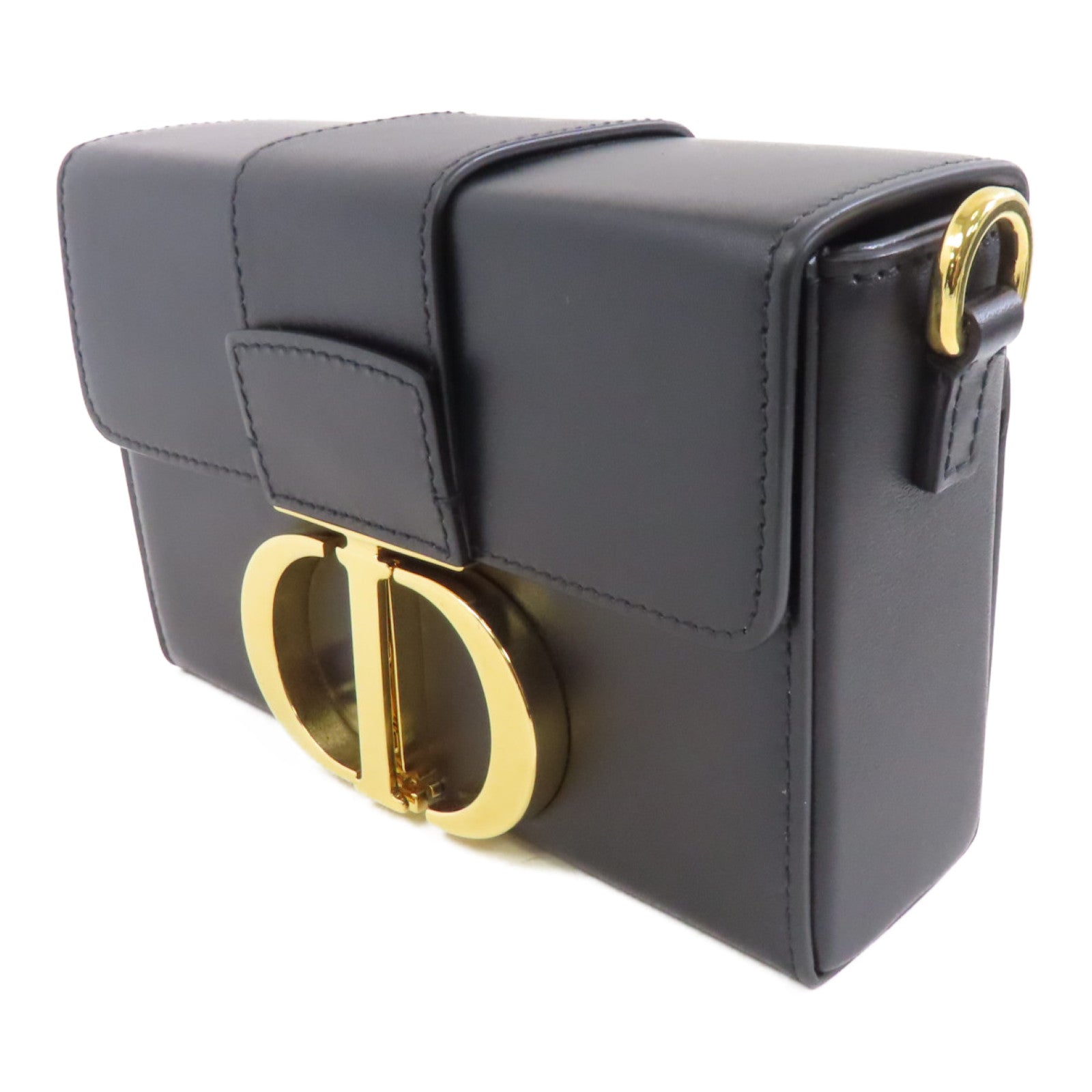 Dior 牛皮皮革Montaigne 30金扣肩背袋黑色