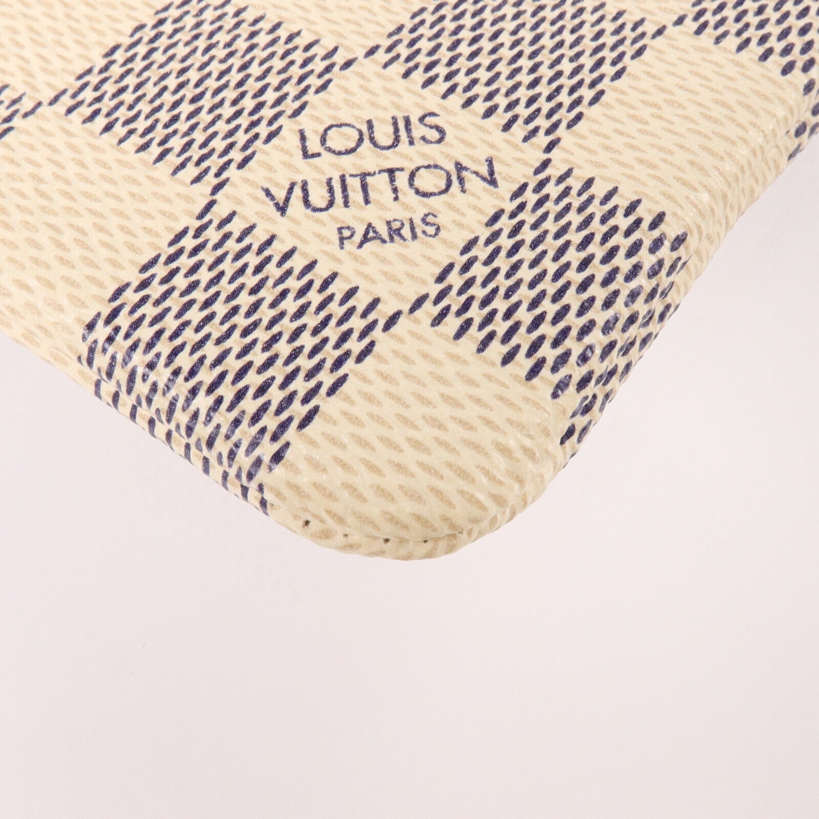 LOUIS VUITTON Damier Azur Pochette Cles Key Pouch Coin Purse金扣鎖匙/零錢包