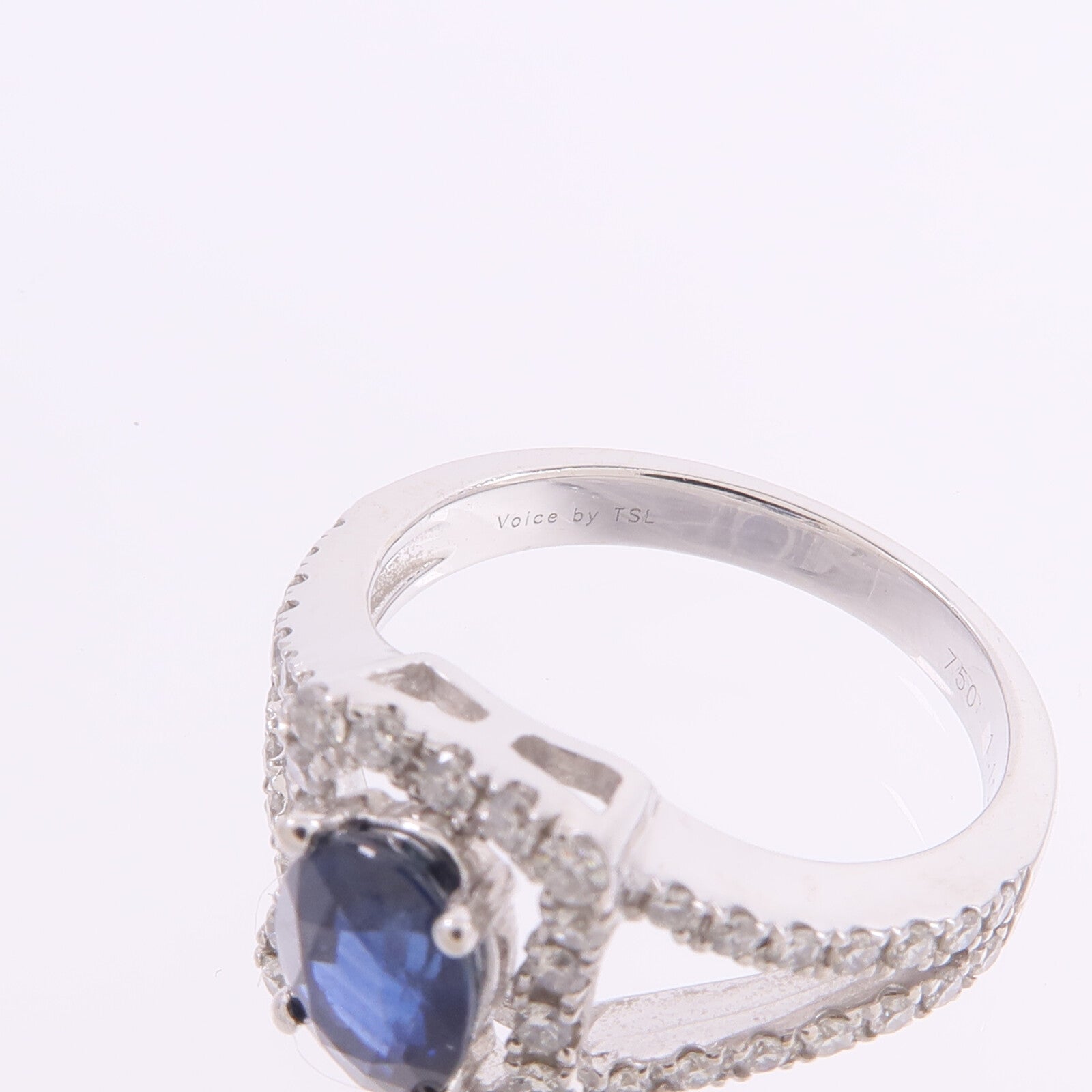 JEWELRY 【激減優惠】18K白金Sapphire Diamond Ring藍寶石/鑽石戒指