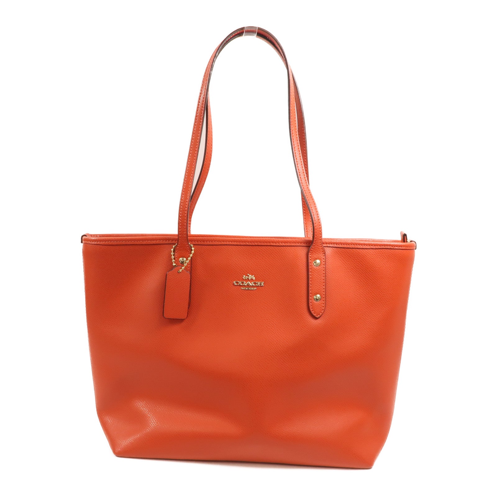 COACH 牛皮皮革Tote Bag金扣手挽袋