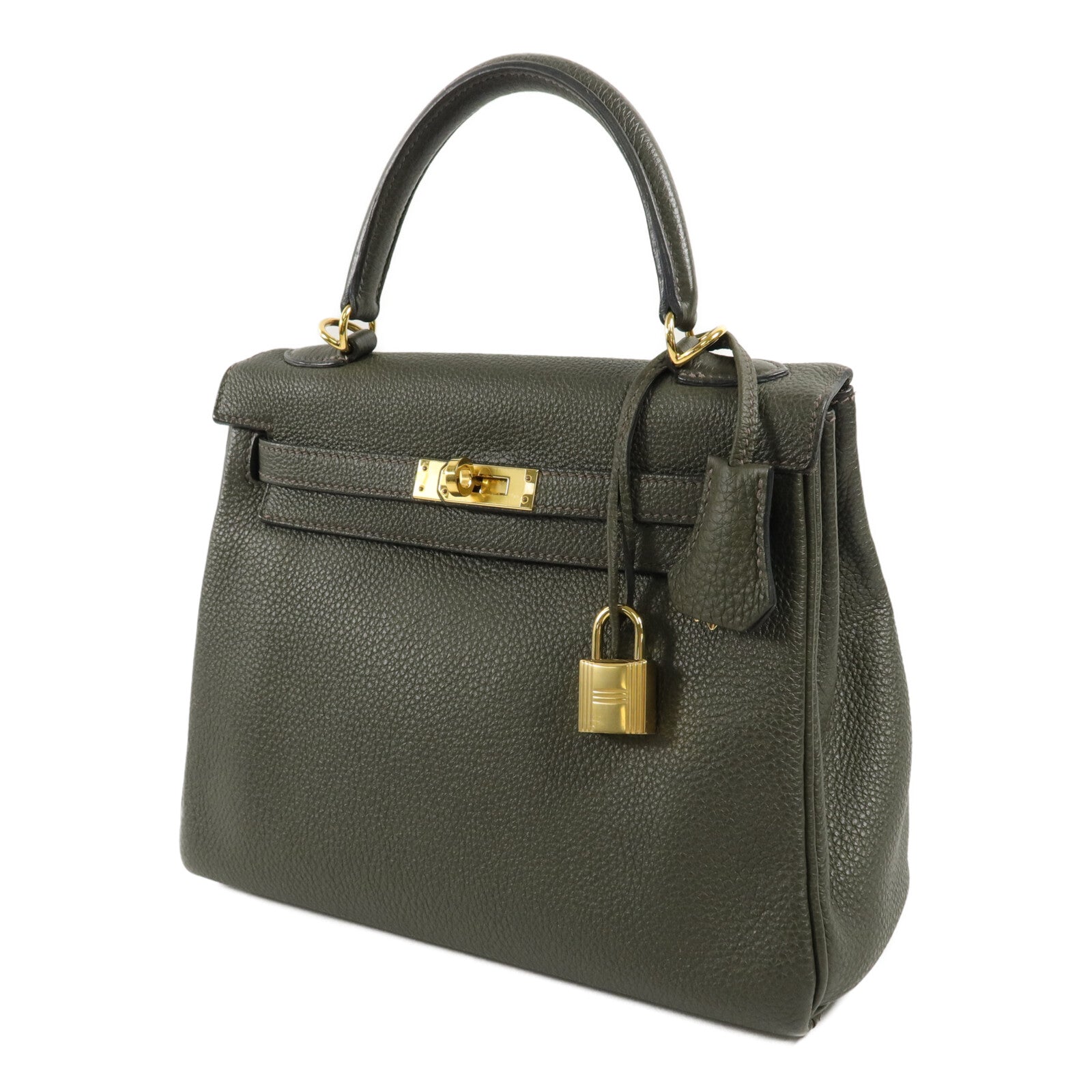 HERMES 皮革Kelly 25手挽肩背兩用袋Vert De Gris