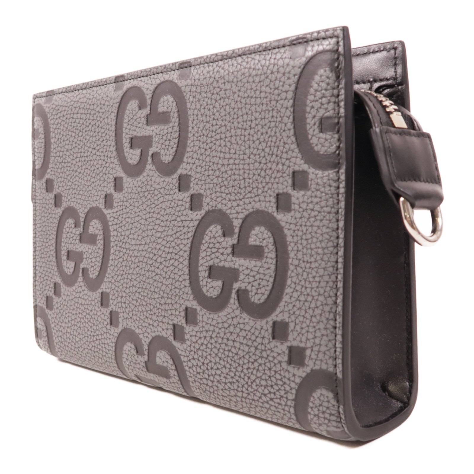 GUCCI SHW Jumbo GG Mini Shoulder Bag Black/Gray Leather 795240