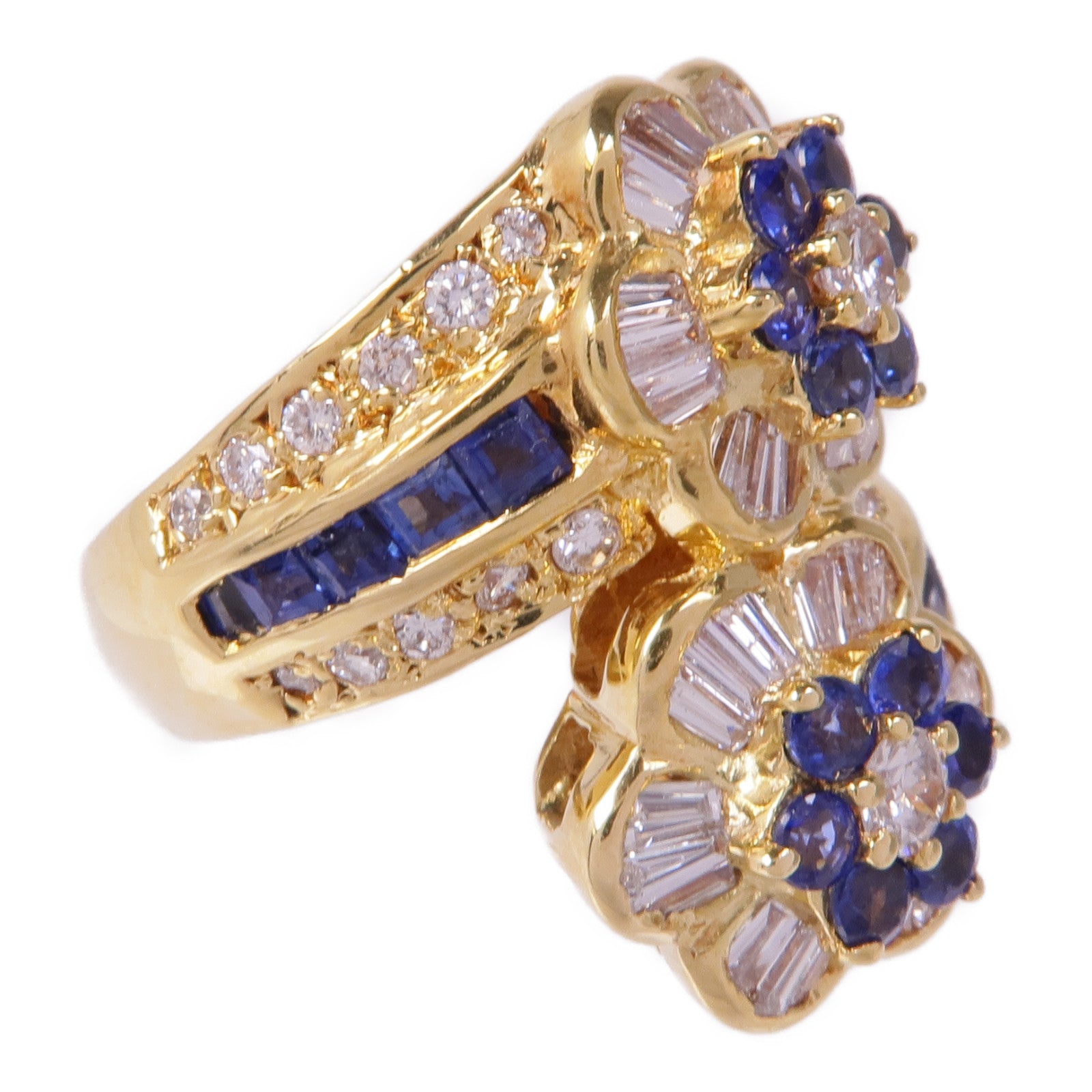 JEWELRY 18K黃金Sapphire Diamond Ring藍寶石/鑽石US#7
