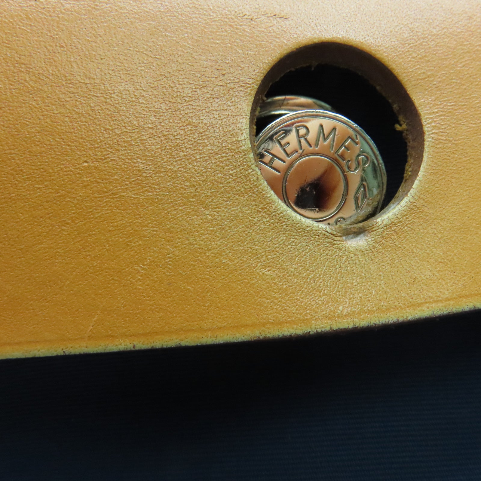 HERMES 帆布HerBag PM銀扣手挽肩背兩用袋Blue De Malte/藍色