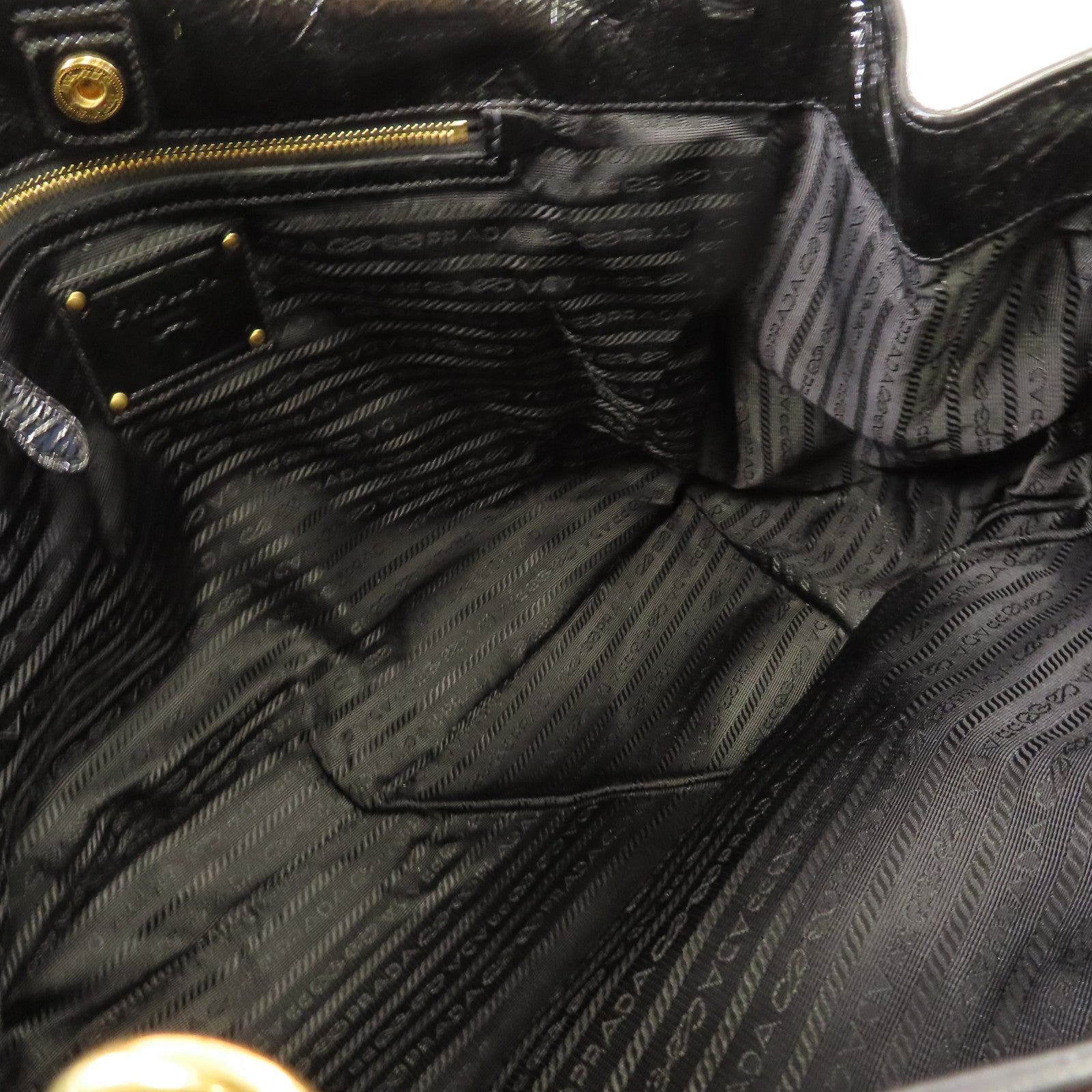 PRADA 【激減優惠】牛皮皮革2 Way Shoulder金扣手挽肩背兩用袋黑色