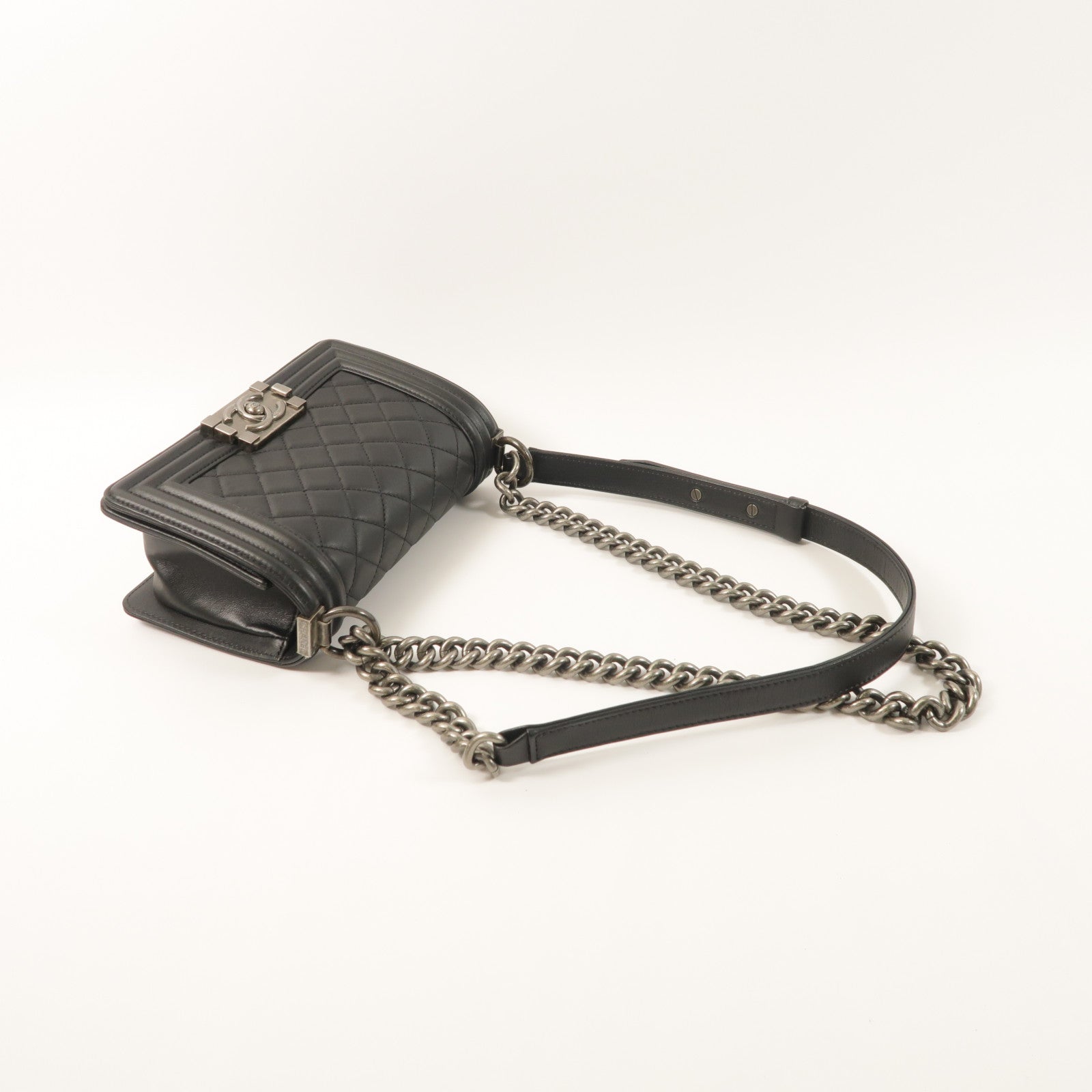 CHANEL 羊皮皮革Boy 20鏈帶肩背袋