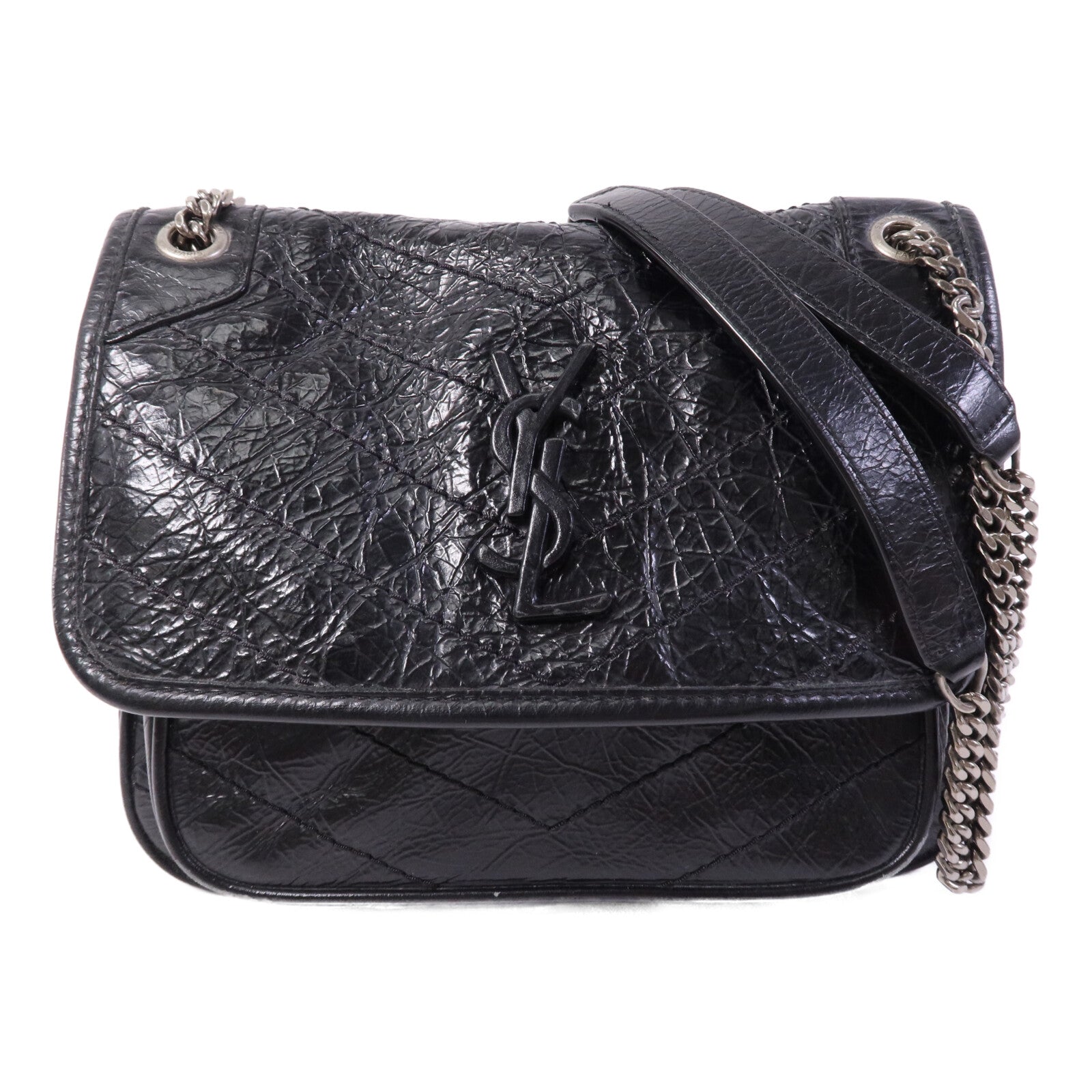 SAINT LAURENT 牛皮皮革Niki Baby銀扣鏈帶肩背袋