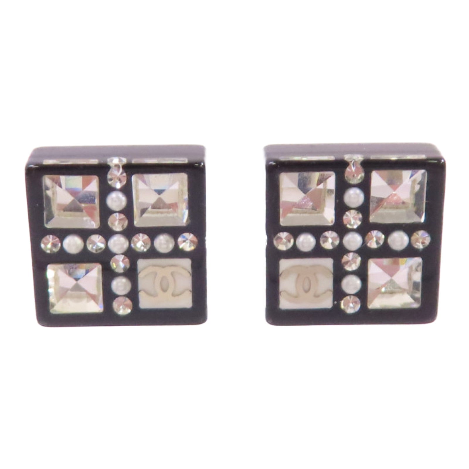 CHANEL 金屬/PVC Earrings耳環黑色/銀色/金色