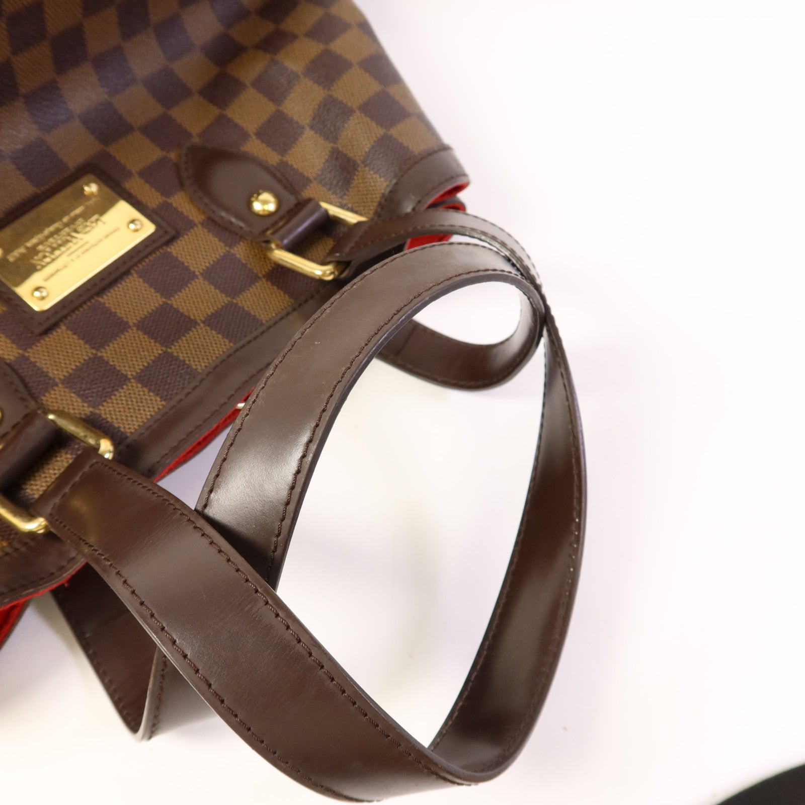 LOUIS VUITTON Damier Hampstead PM金扣手挽袋