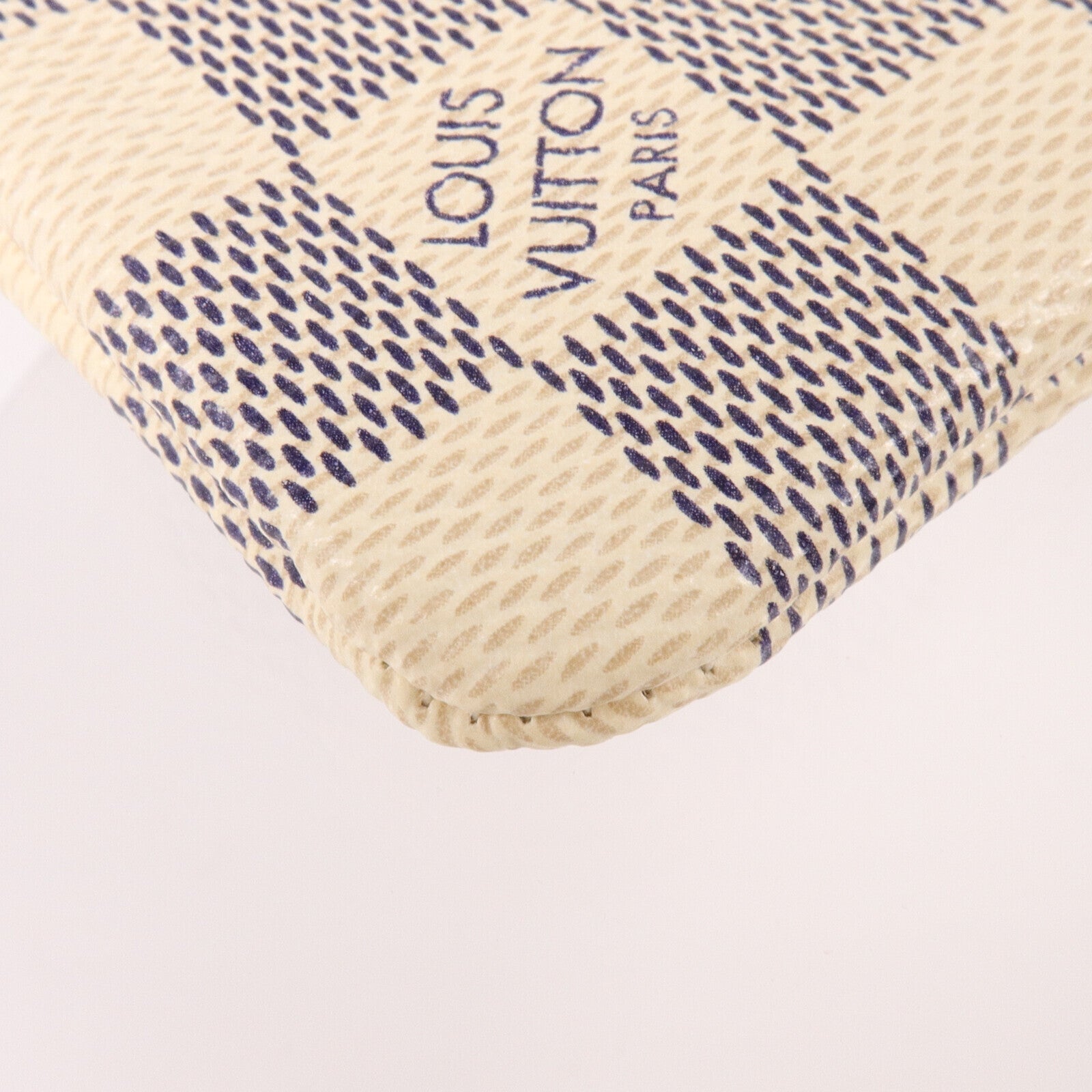 LOUIS VUITTON Damier Azur Pochette Cles Key Pouch Coin Purse金扣鎖匙/零錢包