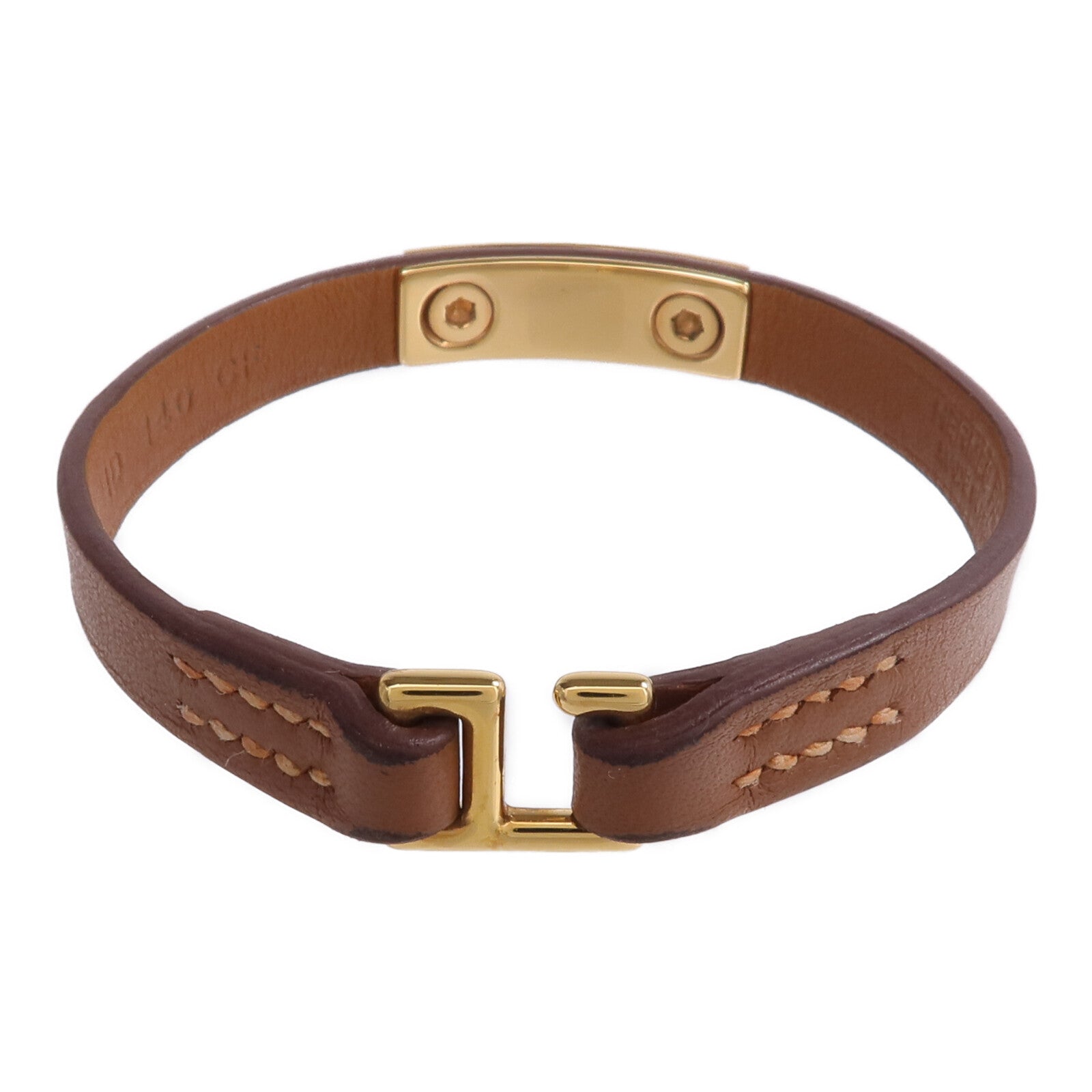 HERMES Swift皮革Mini Rivale Bracelet手帶Gold