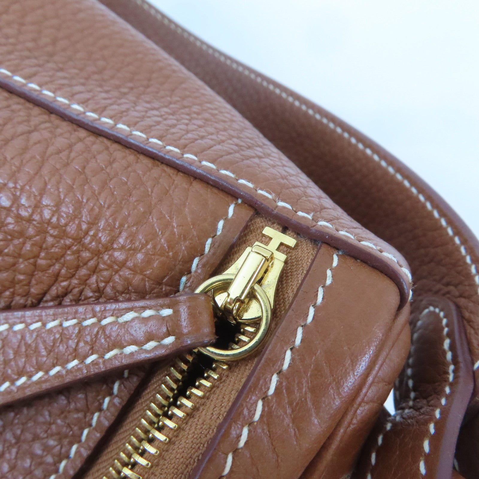 HERMES Clemence皮革Lindy 26金扣手挽肩背兩用袋Gold/啡色