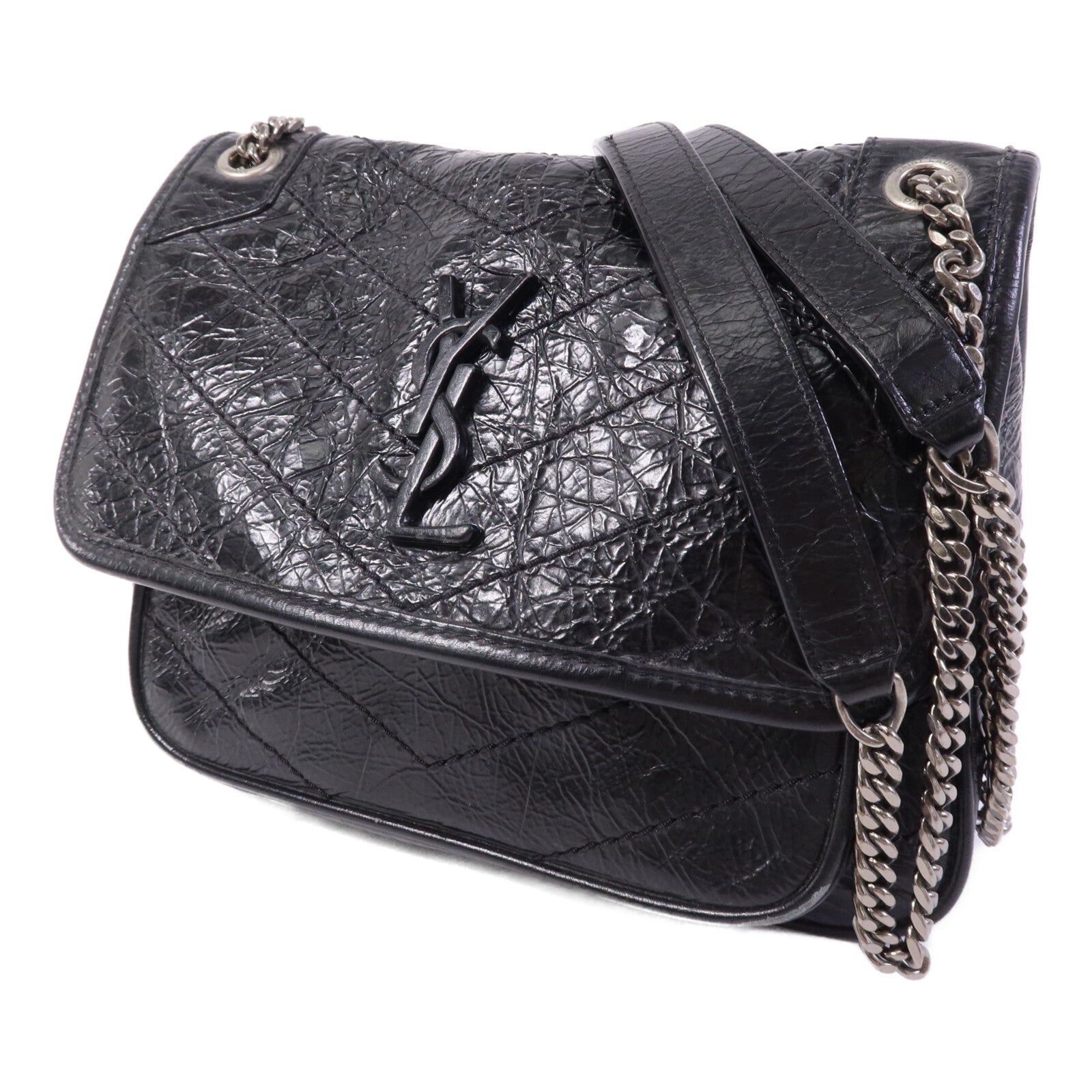 SAINT LAURENT 牛皮皮革Niki Baby銀扣鏈帶肩背袋