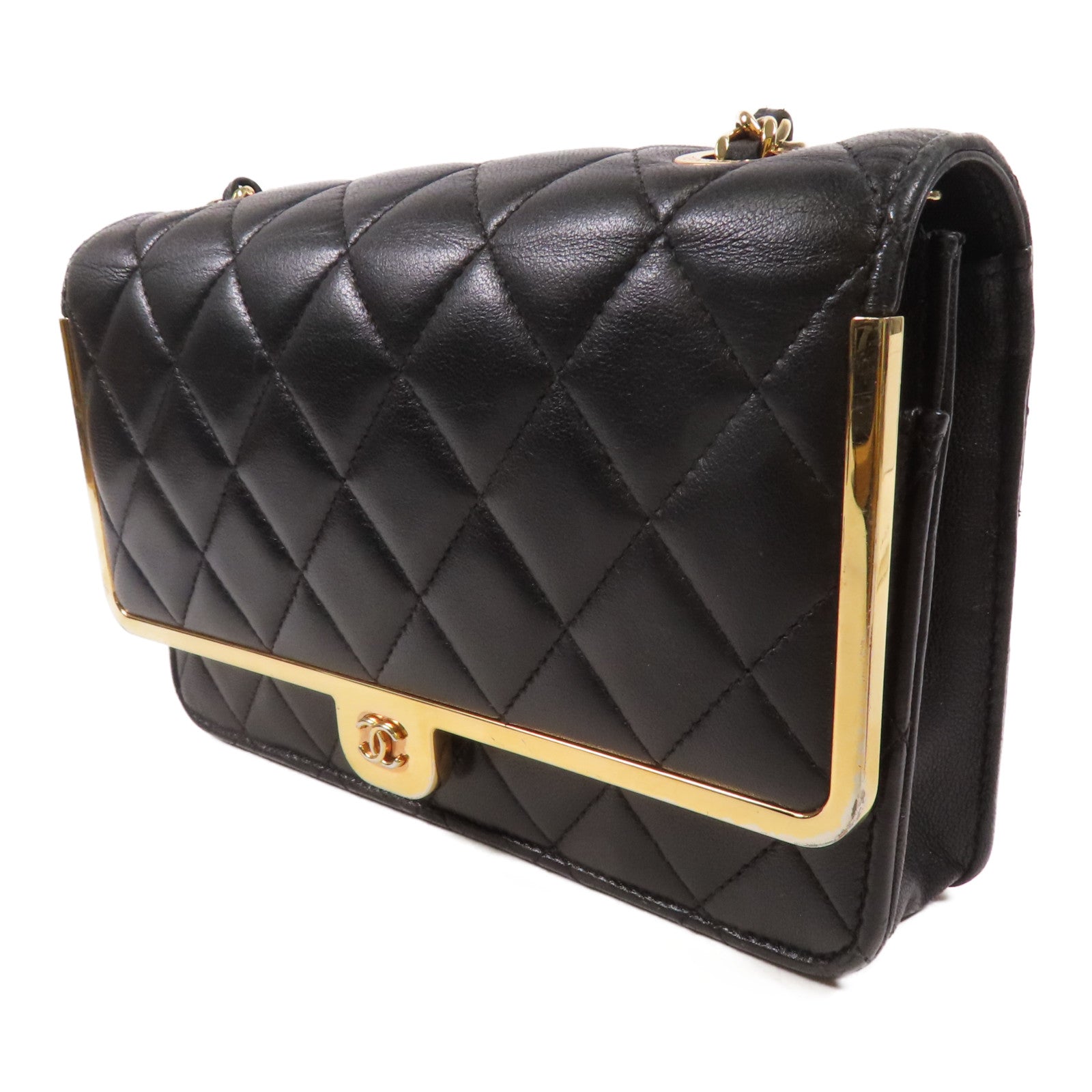 CHANEL 羊皮皮革Wallet On Chain金扣肩背袋