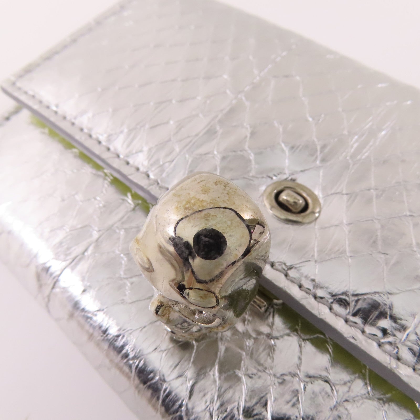 SELECTION 皮革Alexander Mcqueen Wallet銀扣長錢包