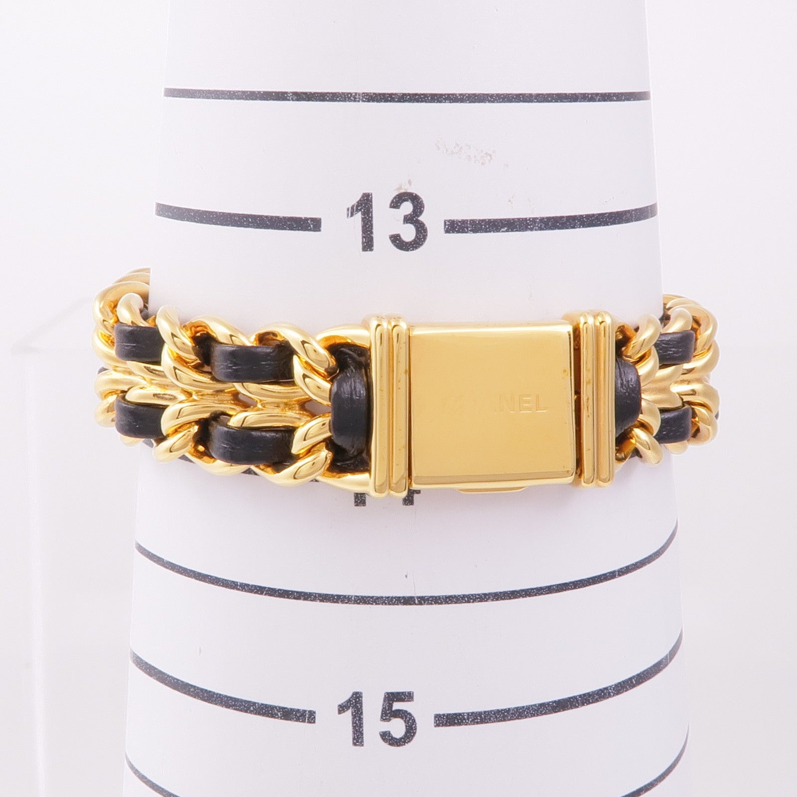 CHANEL CC Premiere S H0001 Quartz Watch Gold Plated Black