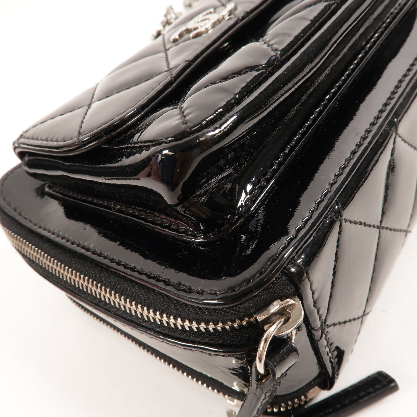 CHANEL 漆皮皮革Chain Shoulder鏈帶肩背袋