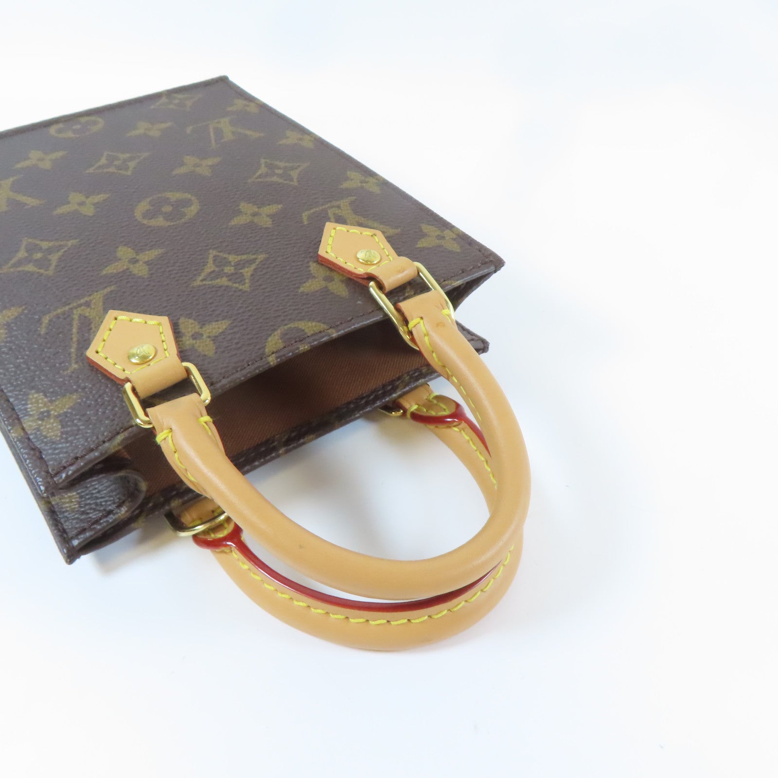 LOUIS VUITTON 【激減優惠】Monogram Petit Sac Plat金扣肩背袋啡色