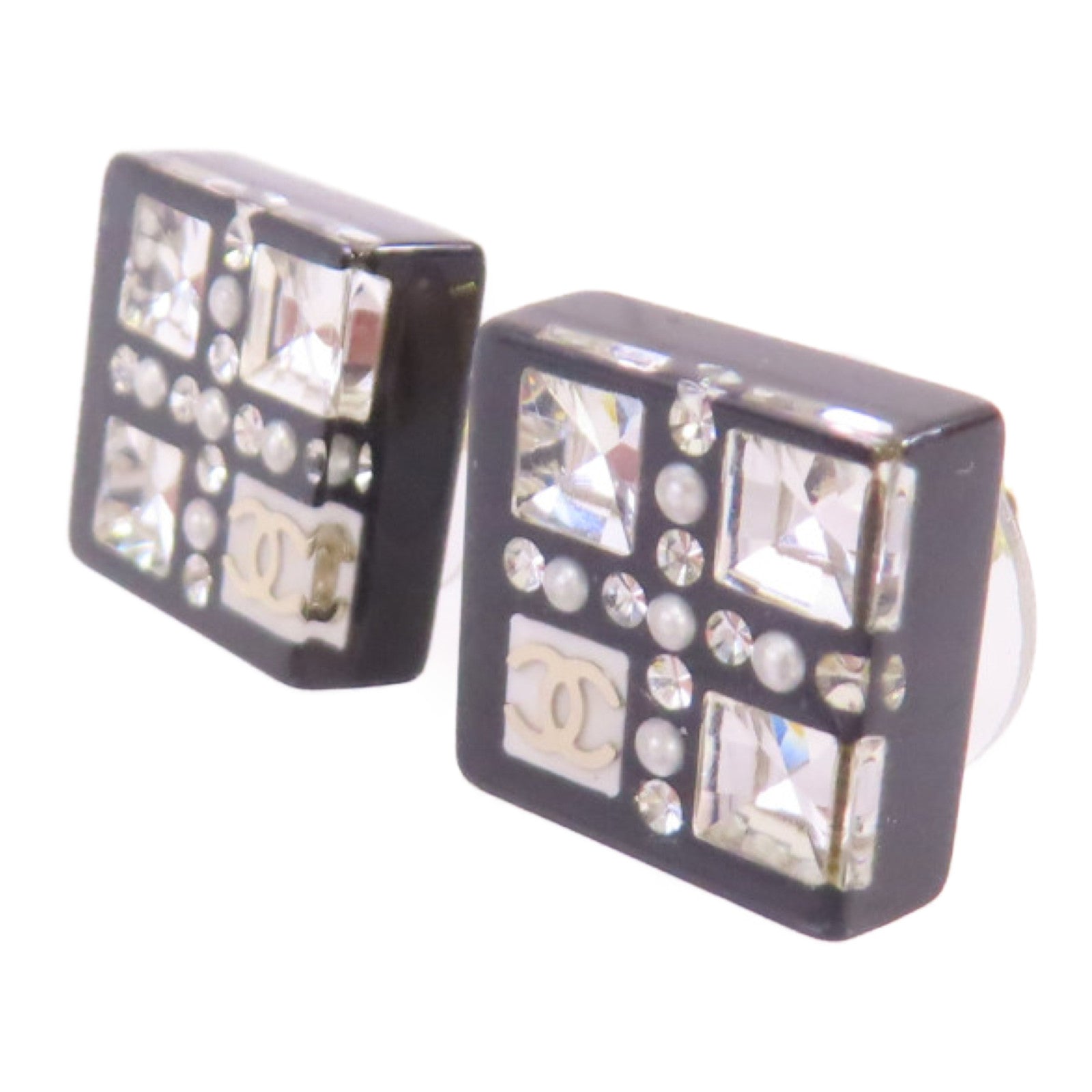 CHANEL 金屬/PVC Earrings耳環黑色/銀色/金色