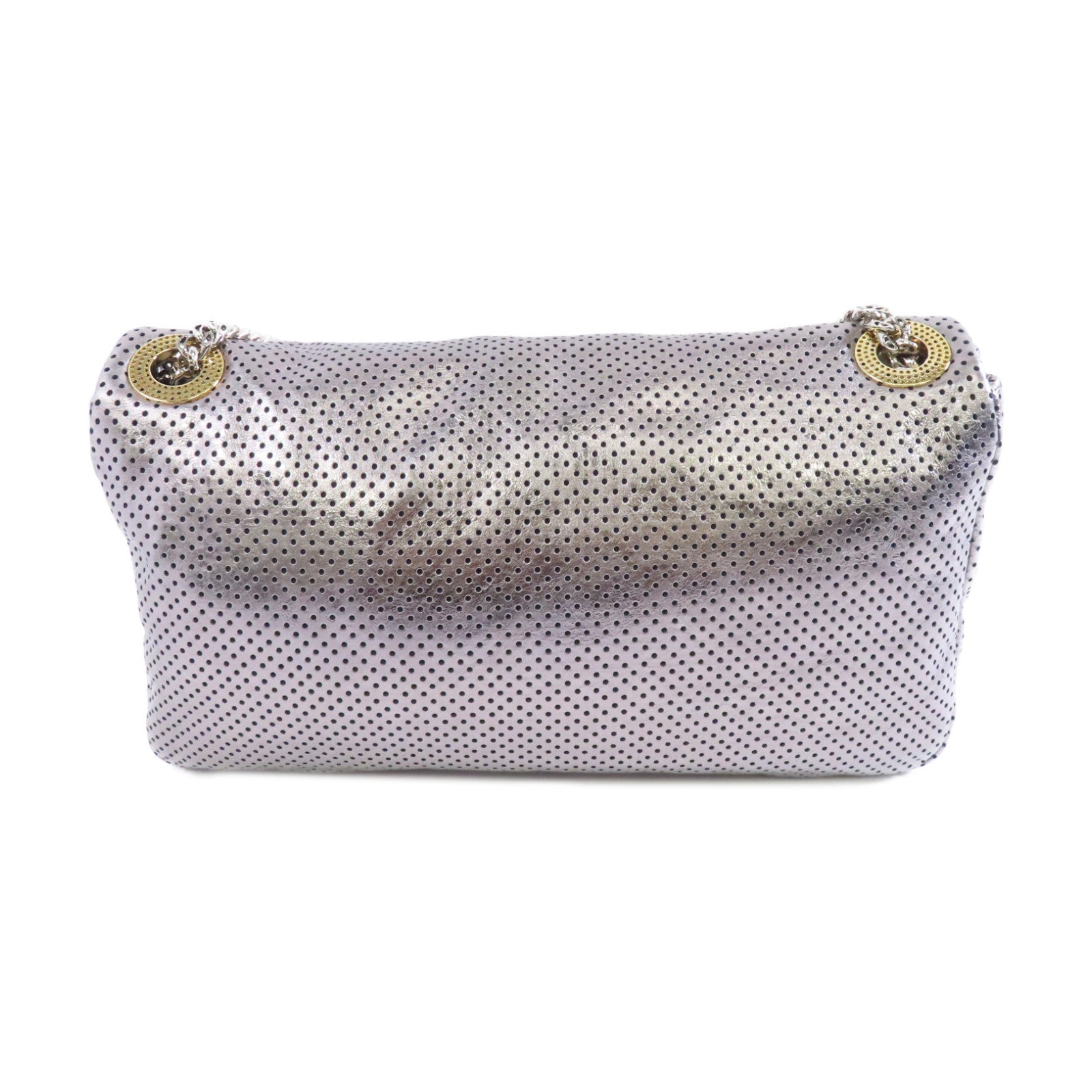 CHANEL 【激減優惠】牛皮皮革Chain Shoulder金銀扣鏈帶肩背袋銀色