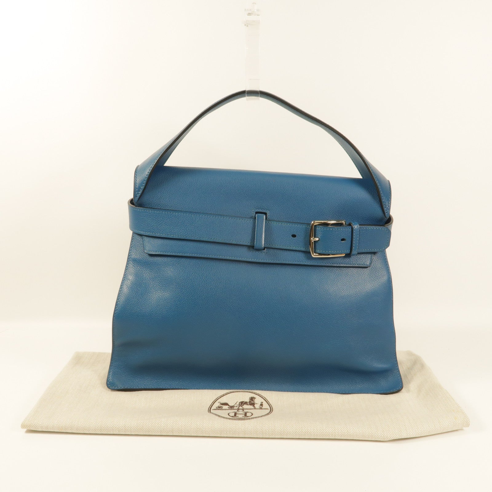 HERMES Evercolor皮革Etribelt手挽袋Bleu De Galice