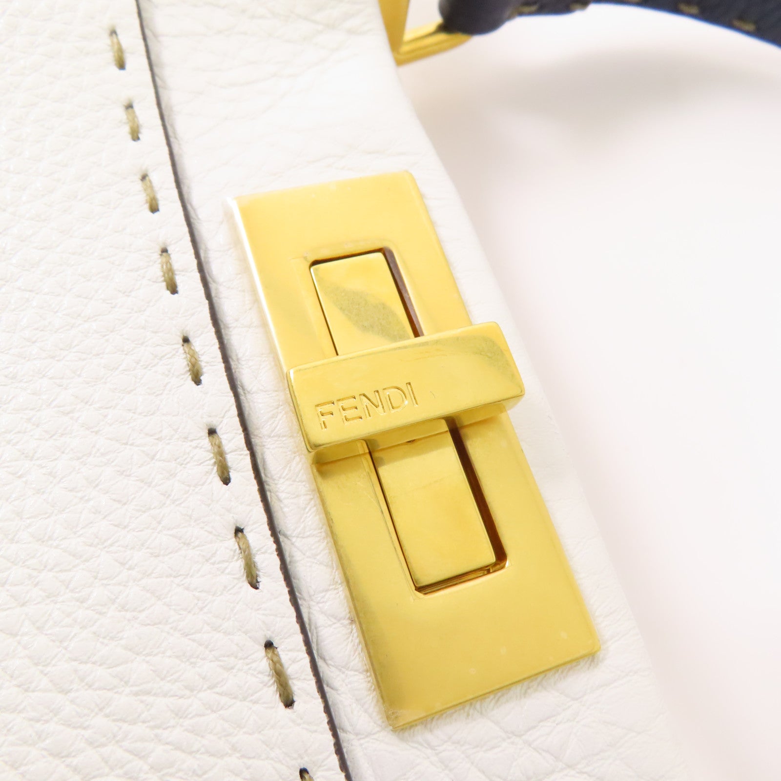 FENDI 【激減優惠】牛皮皮革Peekaboo金扣手挽肩背兩用袋