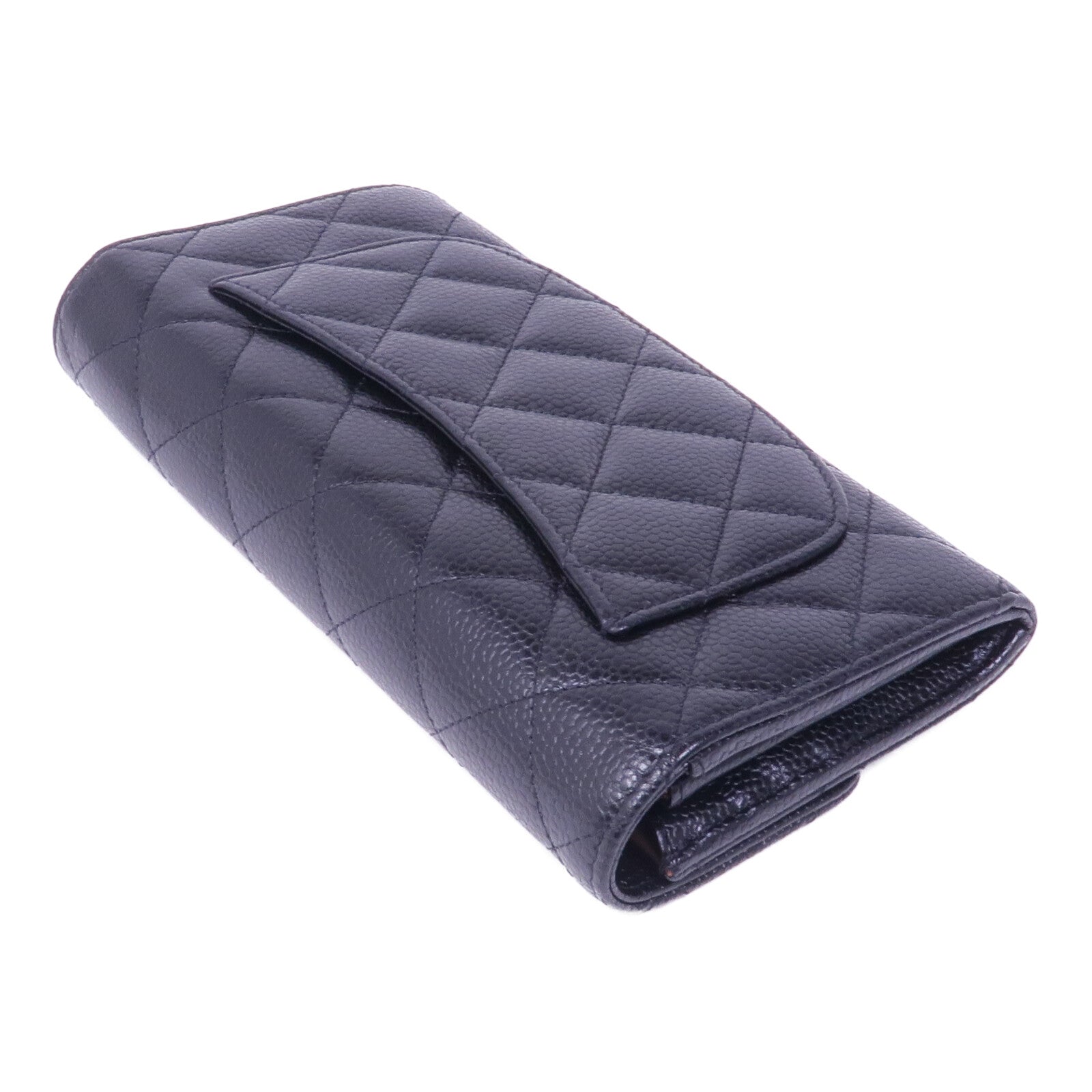 CHANEL 牛皮皮革Long Wallet金扣長錢包