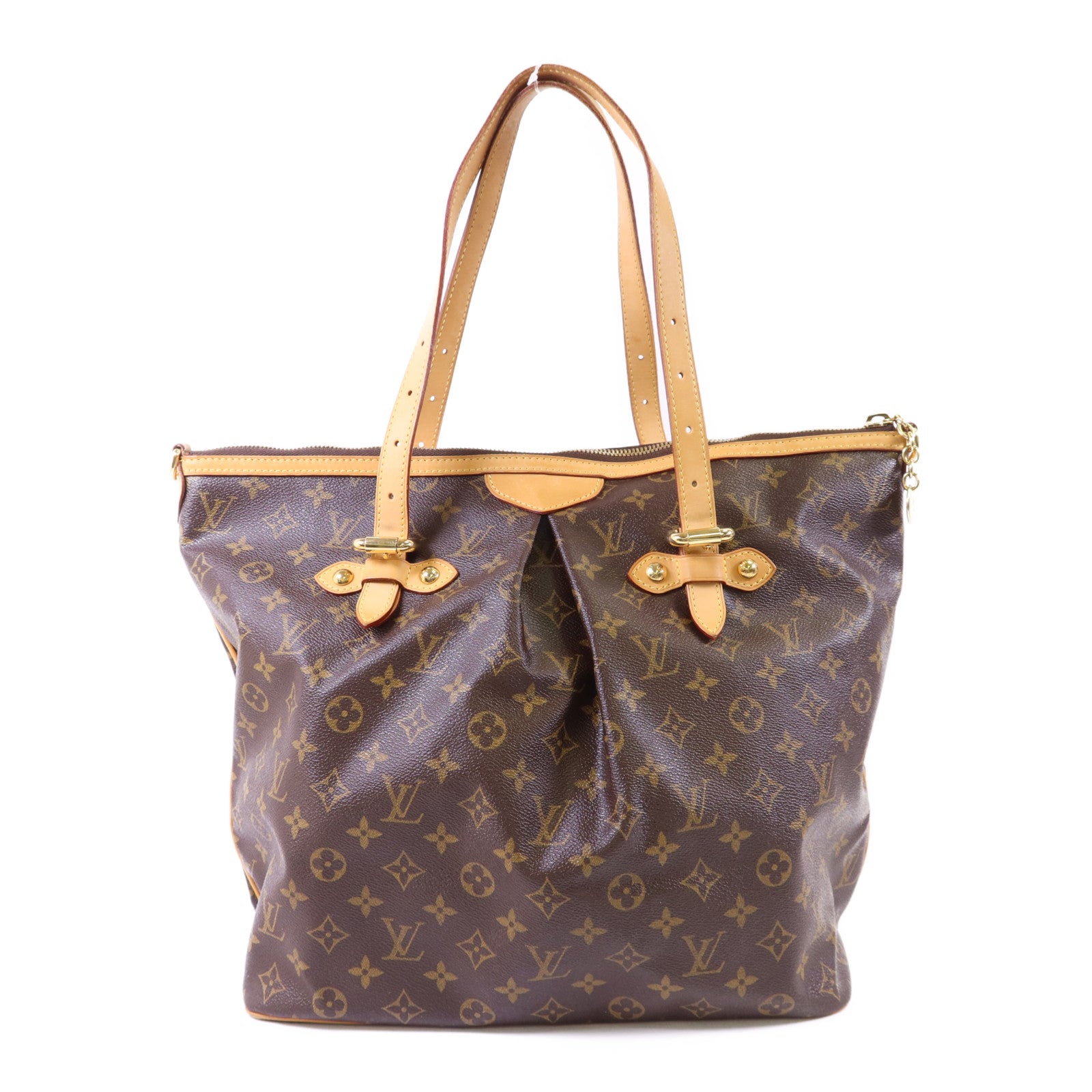 LOUIS VUITTON Monogram Palermo GM金扣手挽肩背兩用袋棕色