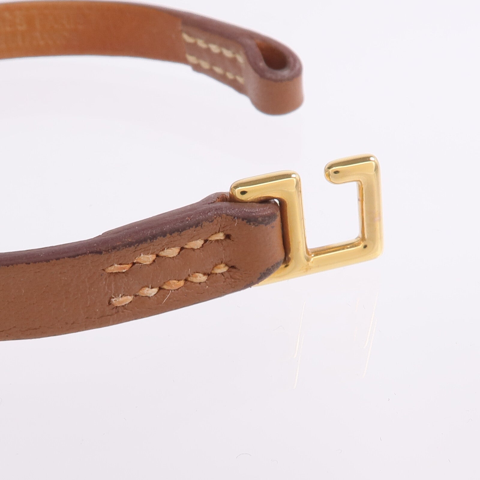 HERMES Swift皮革Mini Rivale Bracelet手帶Gold