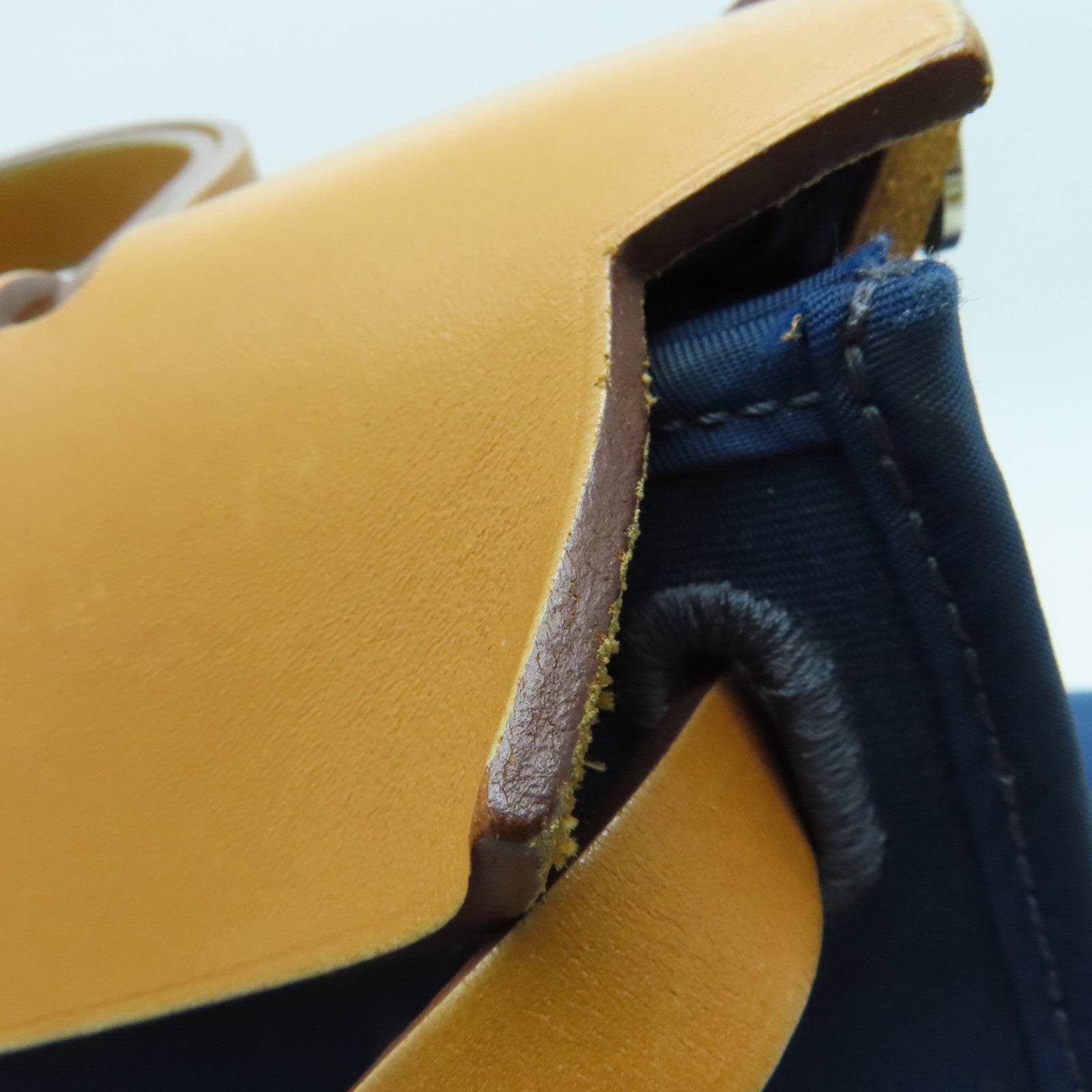HERMES 帆布HerBag PM銀扣手挽肩背兩用袋Blue De Malte/藍色