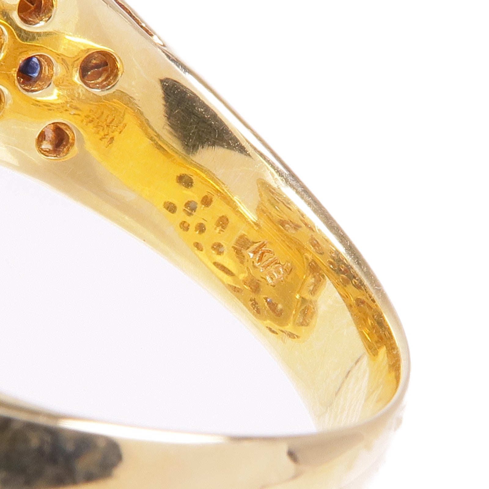 JEWELRY 18K黃金Sapphire Diamond Ring藍寶石/鑽石US#7