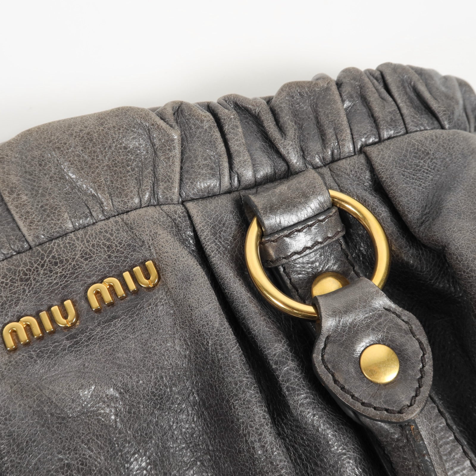 Miu Miu 牛皮皮革Shoulder Bag金扣手挽肩背兩用袋