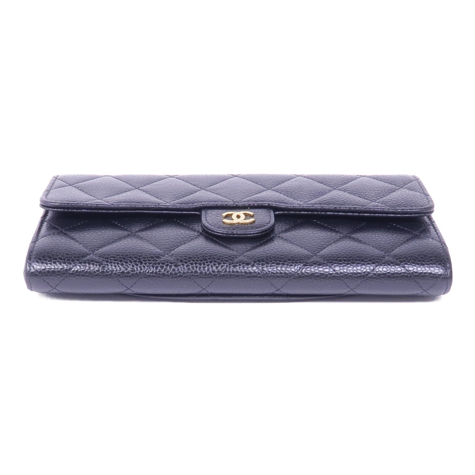CHANEL 【激減優惠】牛皮皮革Long Wallet金扣長錢包