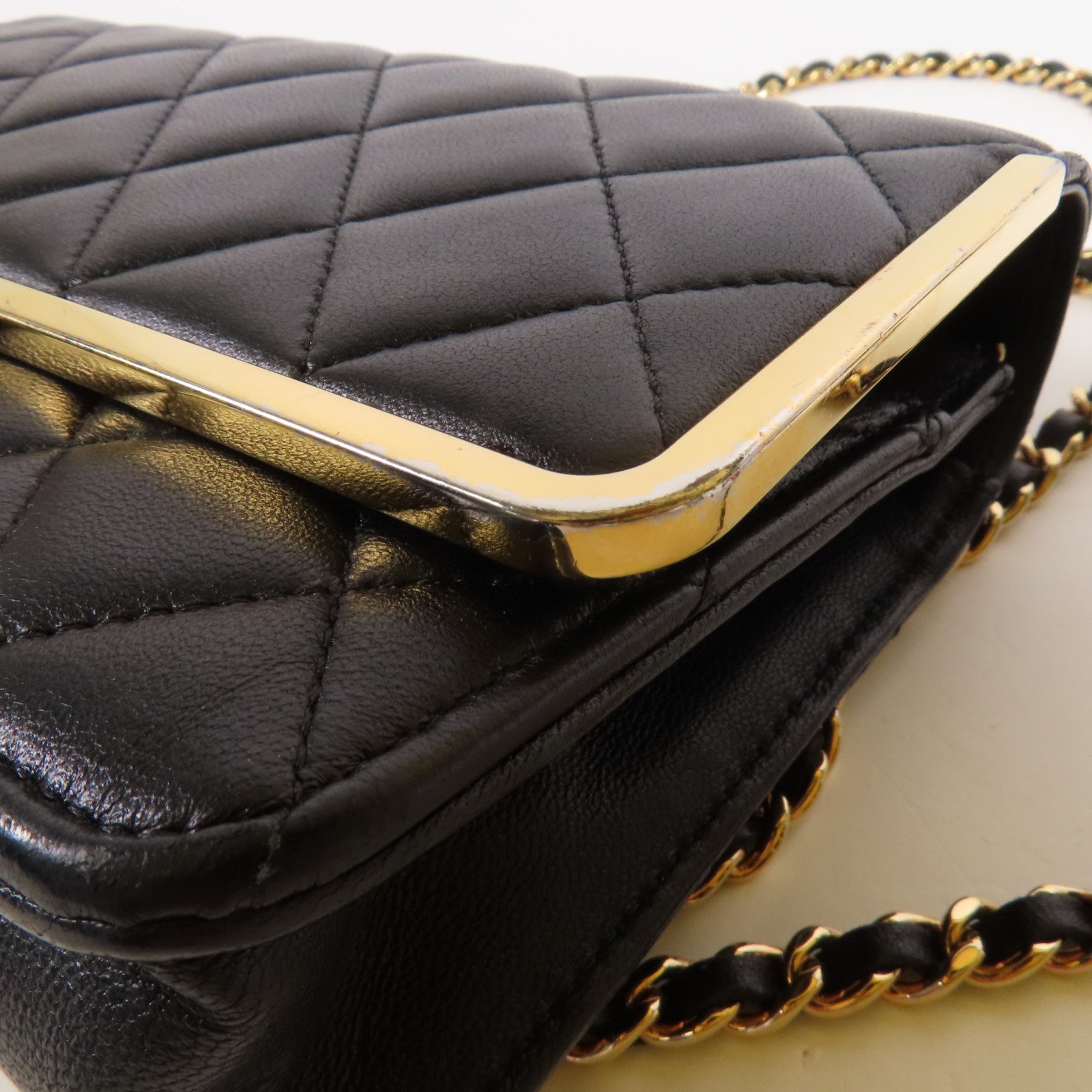 CHANEL 羊皮皮革Wallet On Chain金扣肩背袋