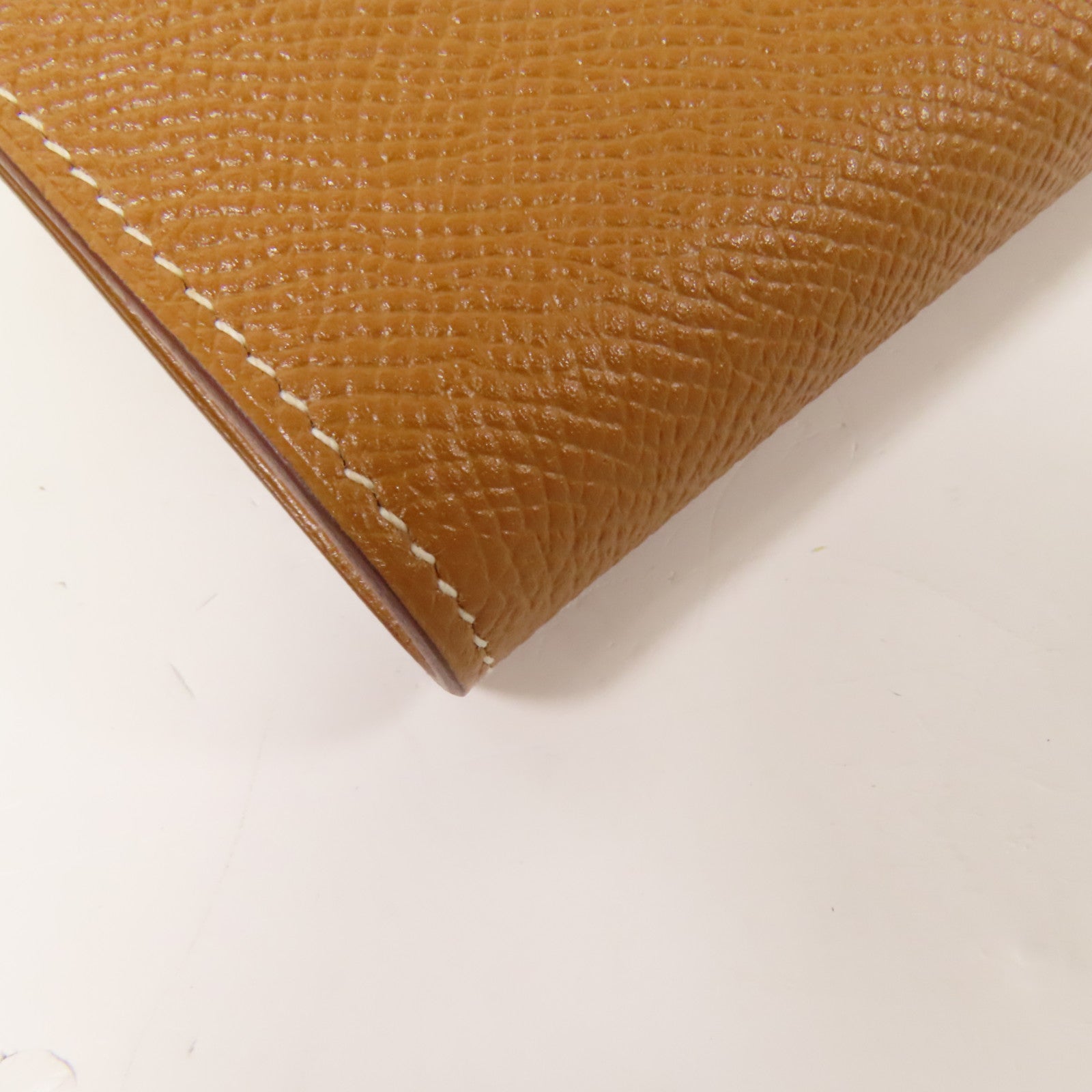 HERMES Epsom皮革Kelly Wallet銀扣長錢包Gold