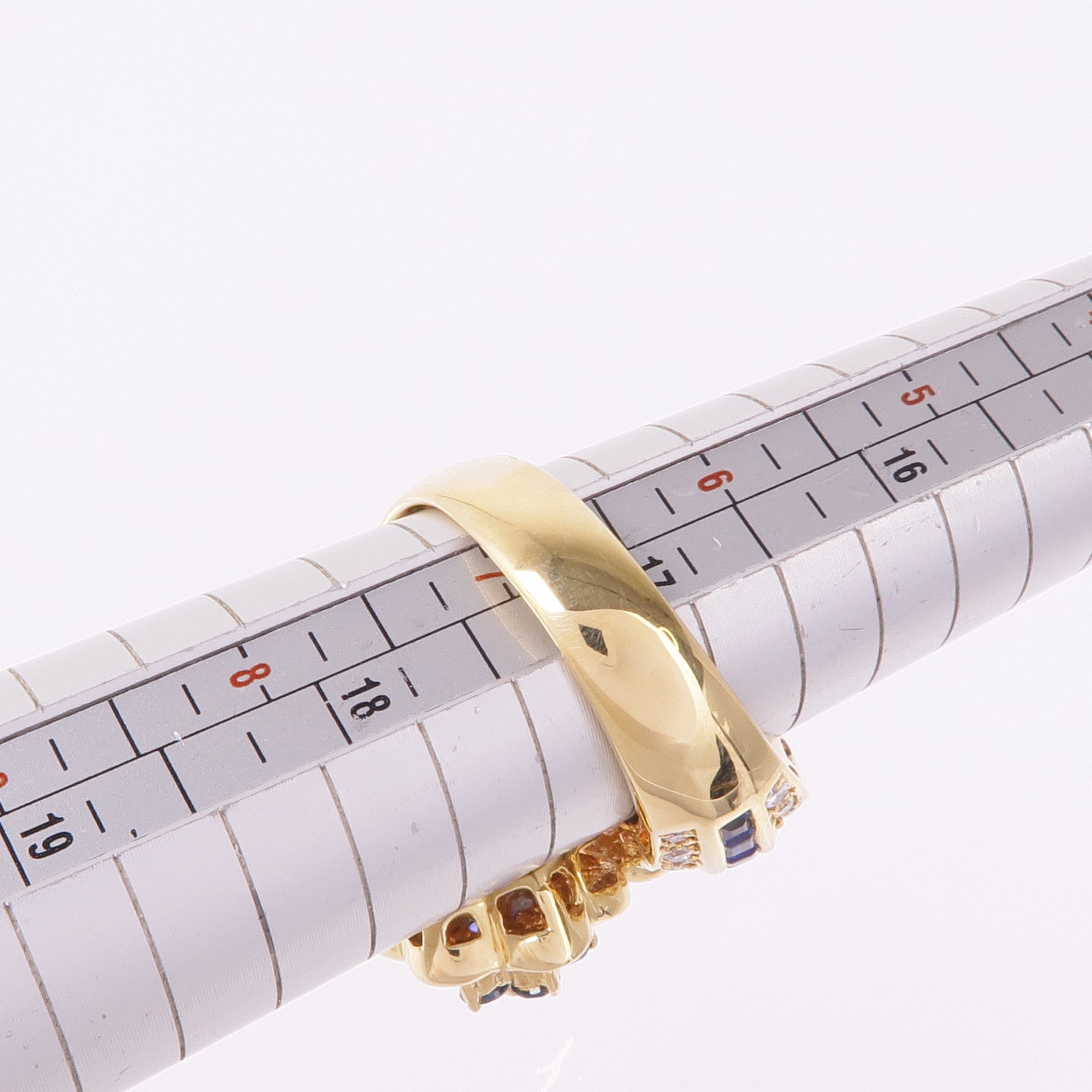 JEWELRY 18K黃金Sapphire Diamond Ring藍寶石/鑽石US#7