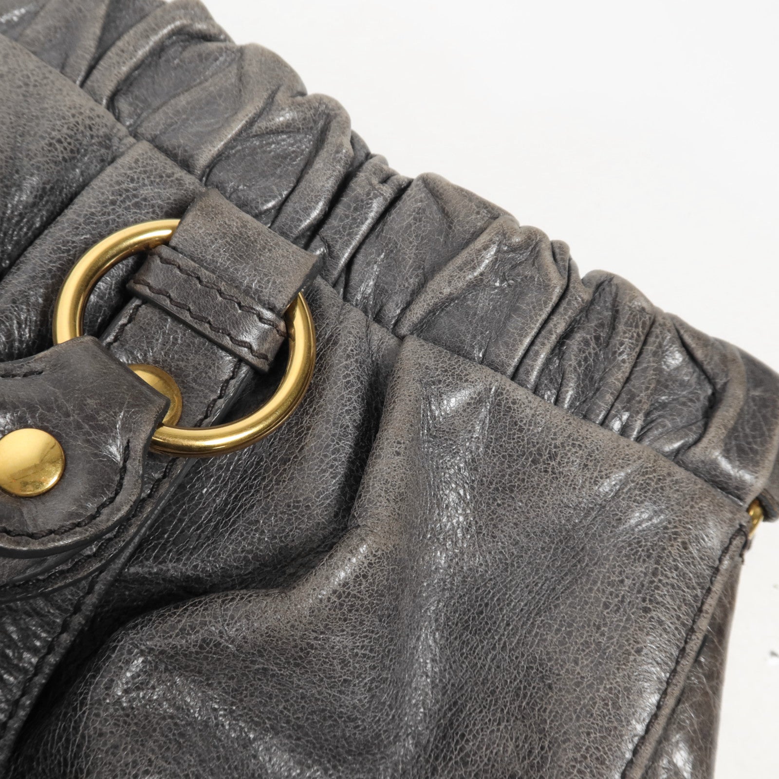 Miu Miu 牛皮皮革Shoulder Bag金扣手挽肩背兩用袋