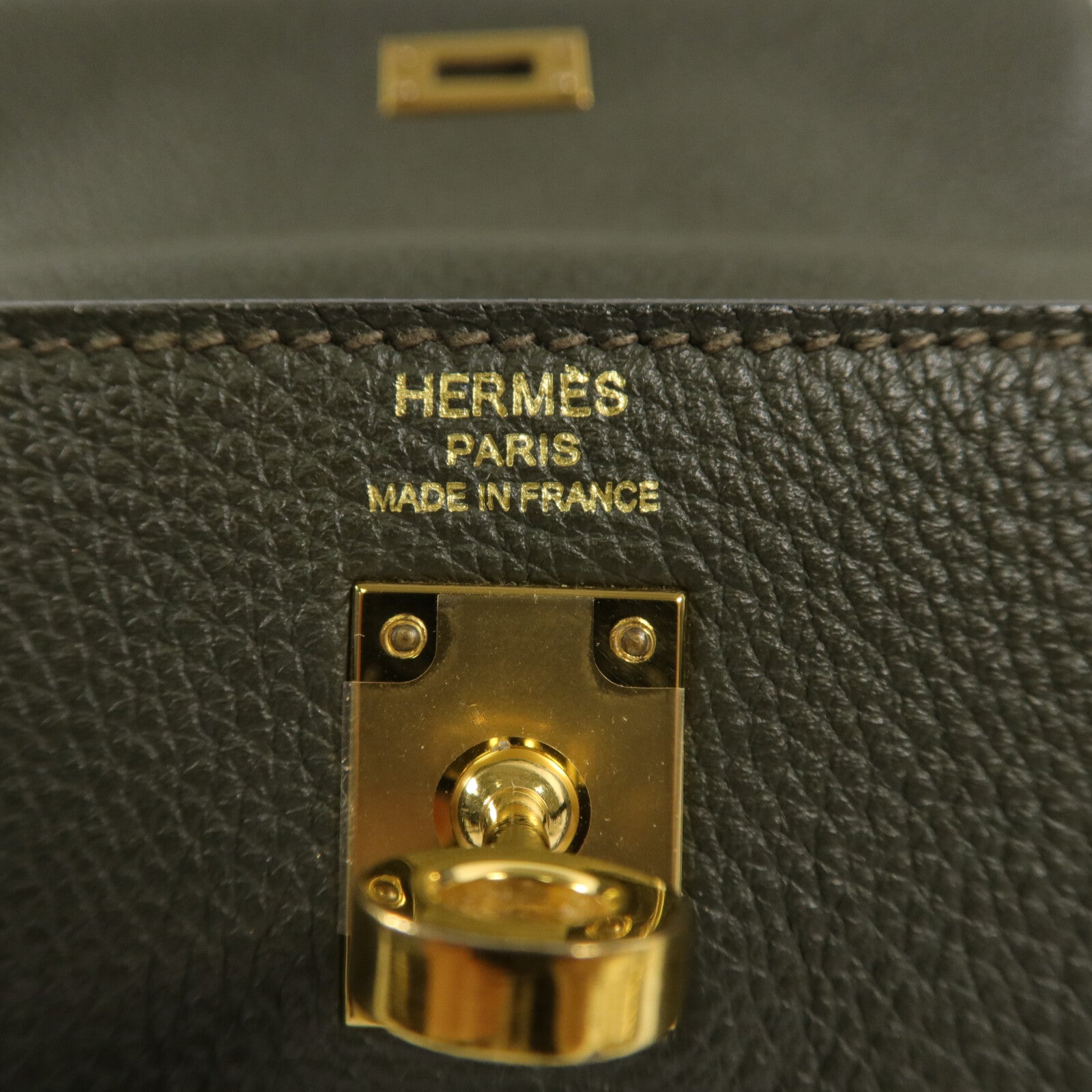 HERMES 皮革Kelly 25手挽肩背兩用袋Vert De Gris