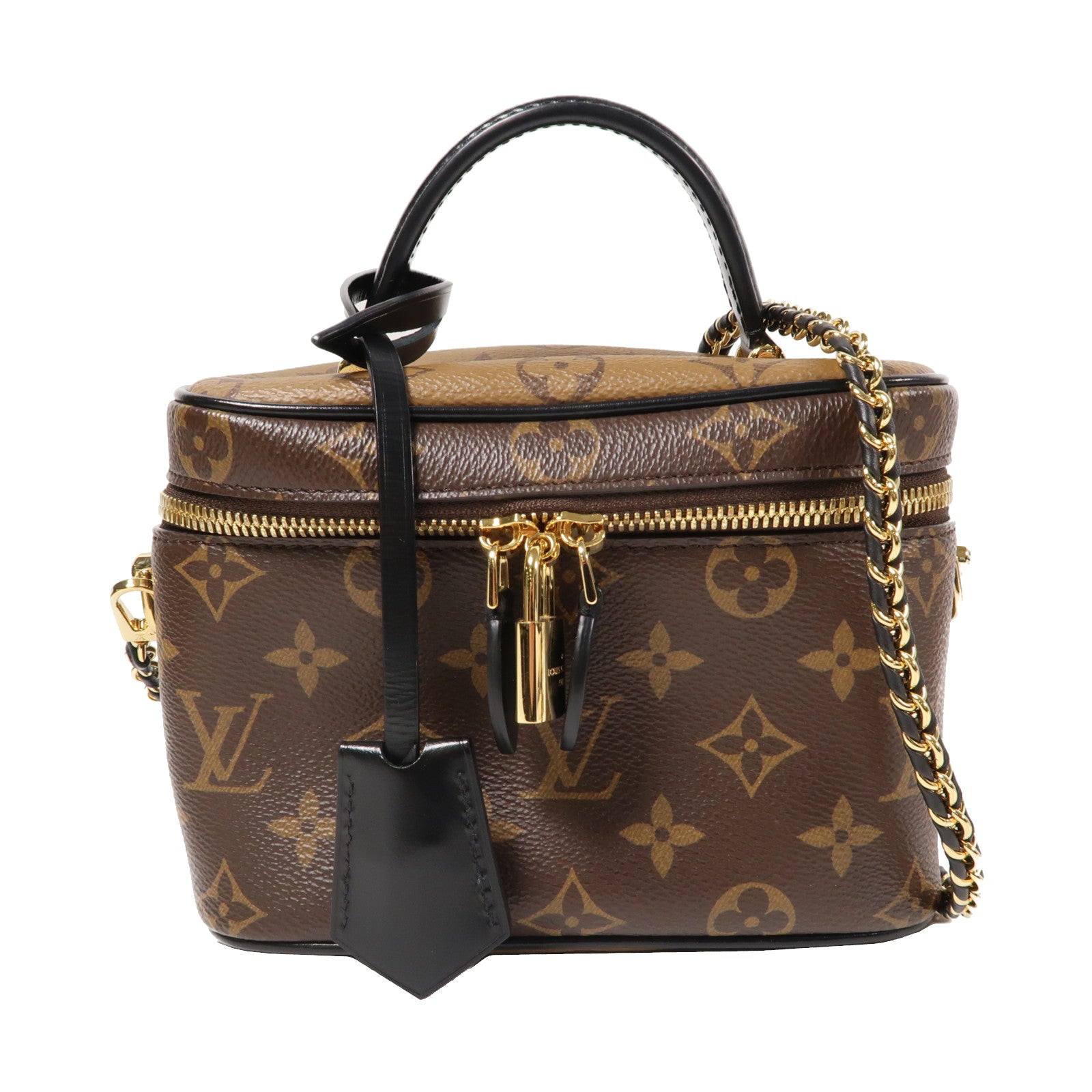LOUIS VUITTON Monogram Vanity PM金扣手挽肩背兩用袋啡色