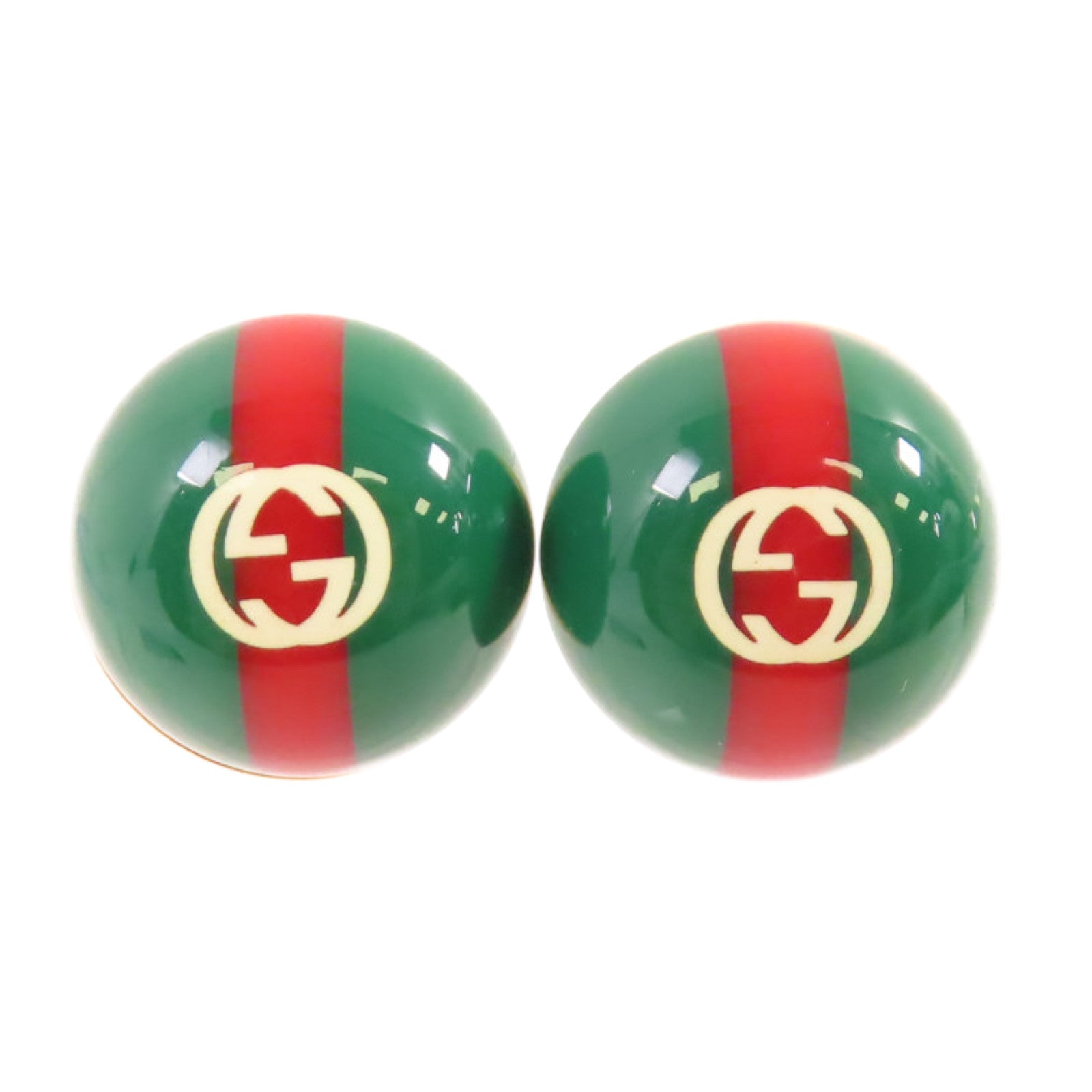 GUCCI 金屬GG Earring金扣耳環綠色/紅色