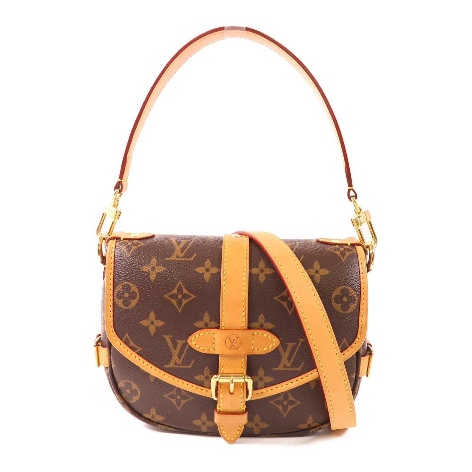 LOUIS VUITTON Monogram Saumur BB金扣手挽肩背兩用袋