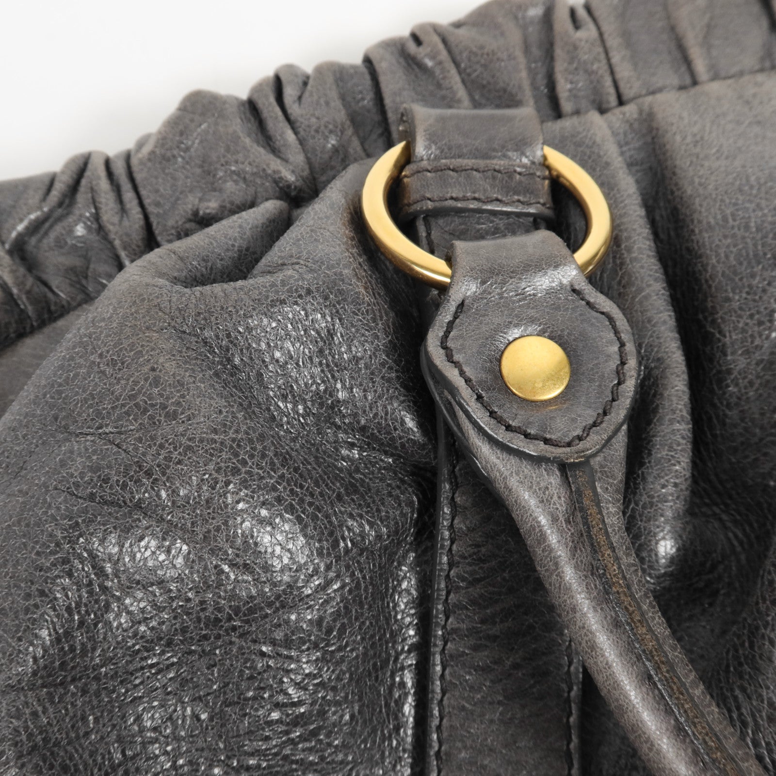 Miu Miu 牛皮皮革Shoulder Bag金扣手挽肩背兩用袋