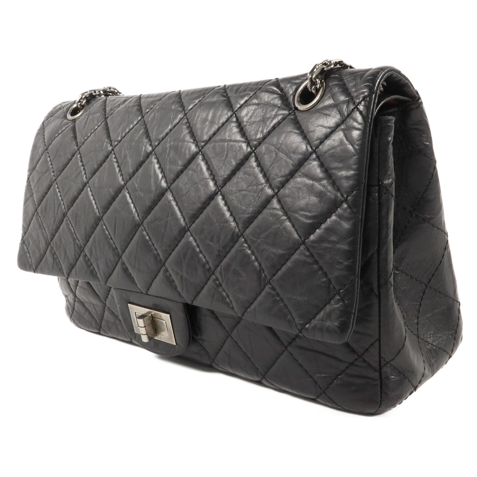 CHANEL 牛皮皮革2.55 Maxi鏈帶肩背袋