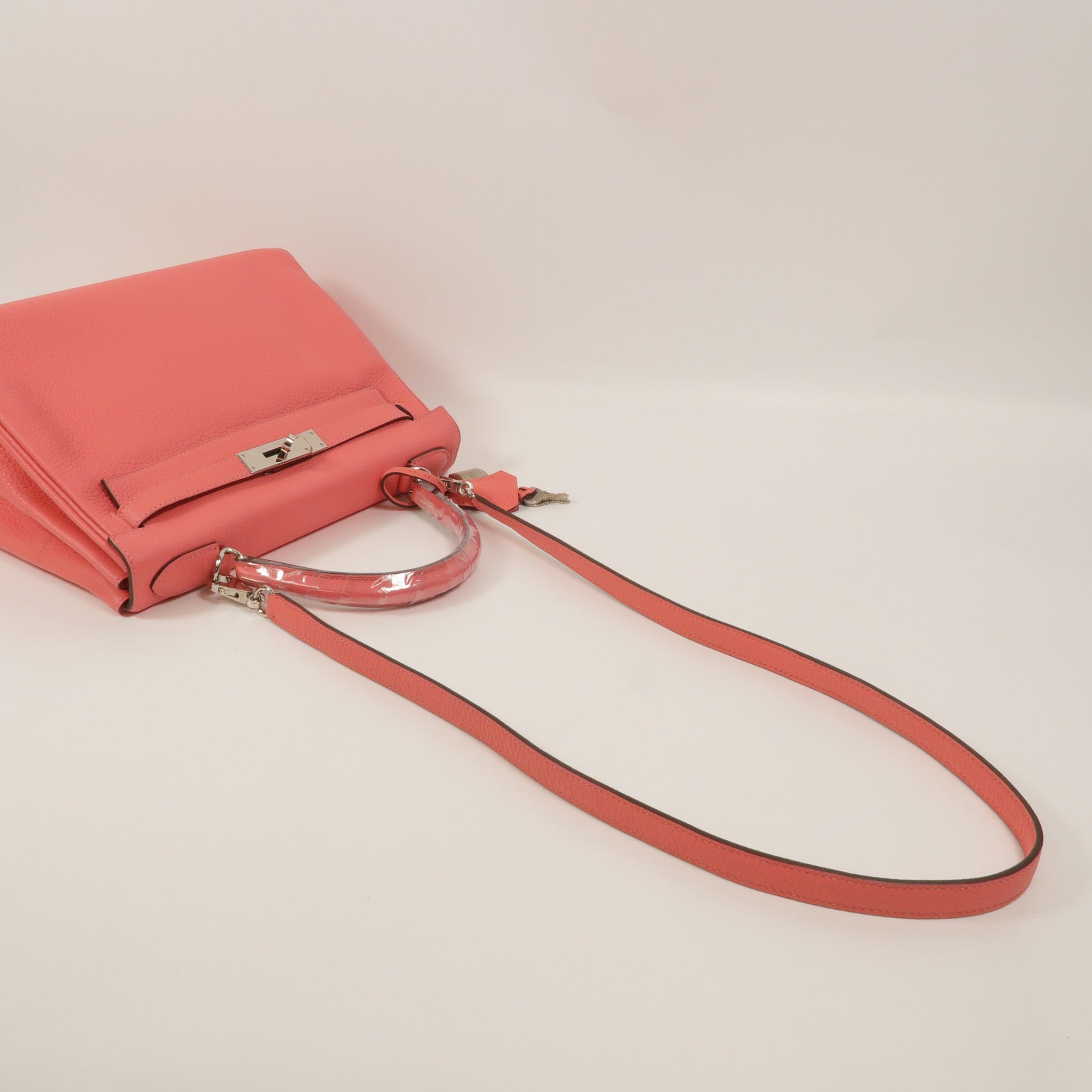 HERMES Togo皮革Kelly 28手挽肩背兩用袋Rose d'Ete