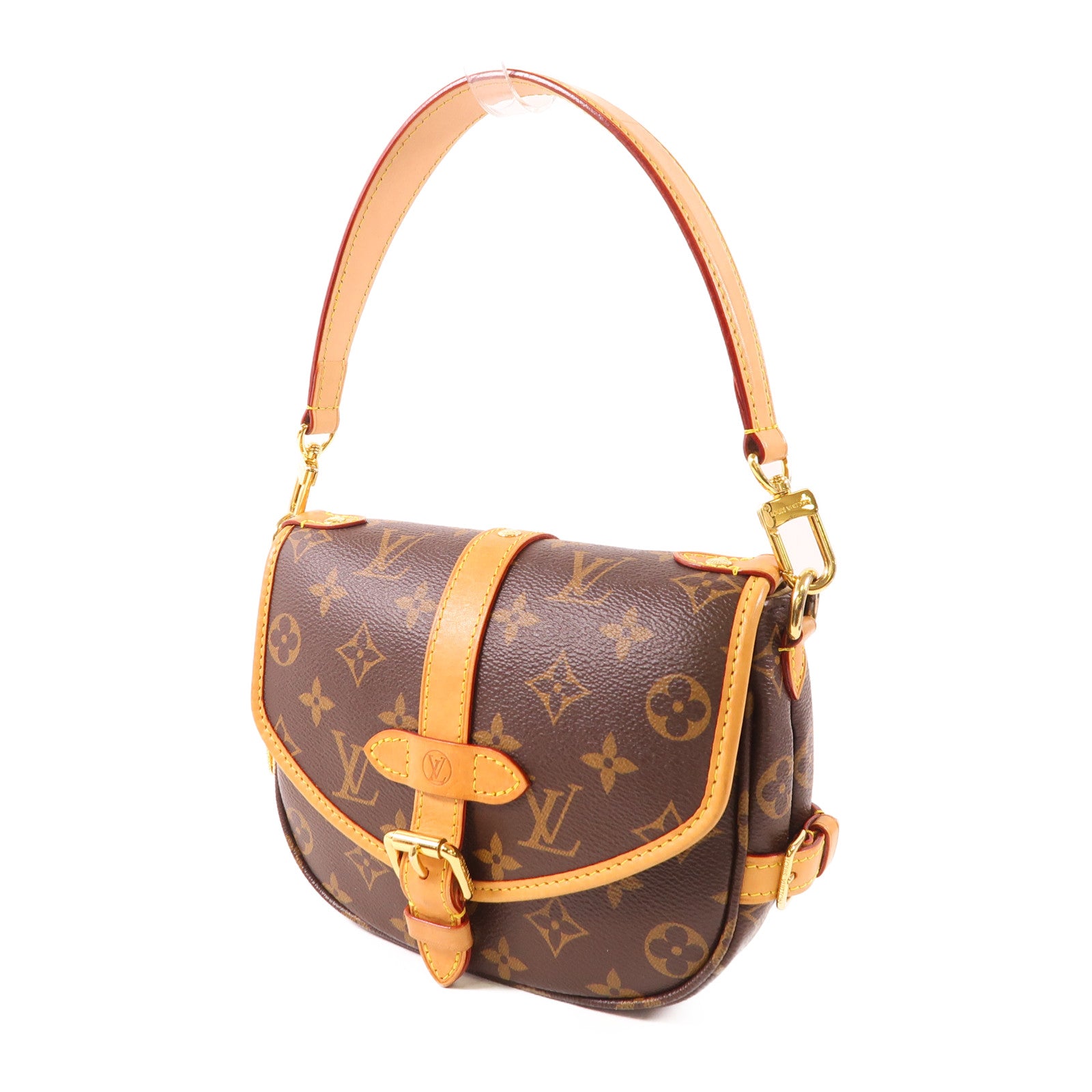 LOUIS VUITTON Monogram Saumur BB金扣手挽肩背兩用袋