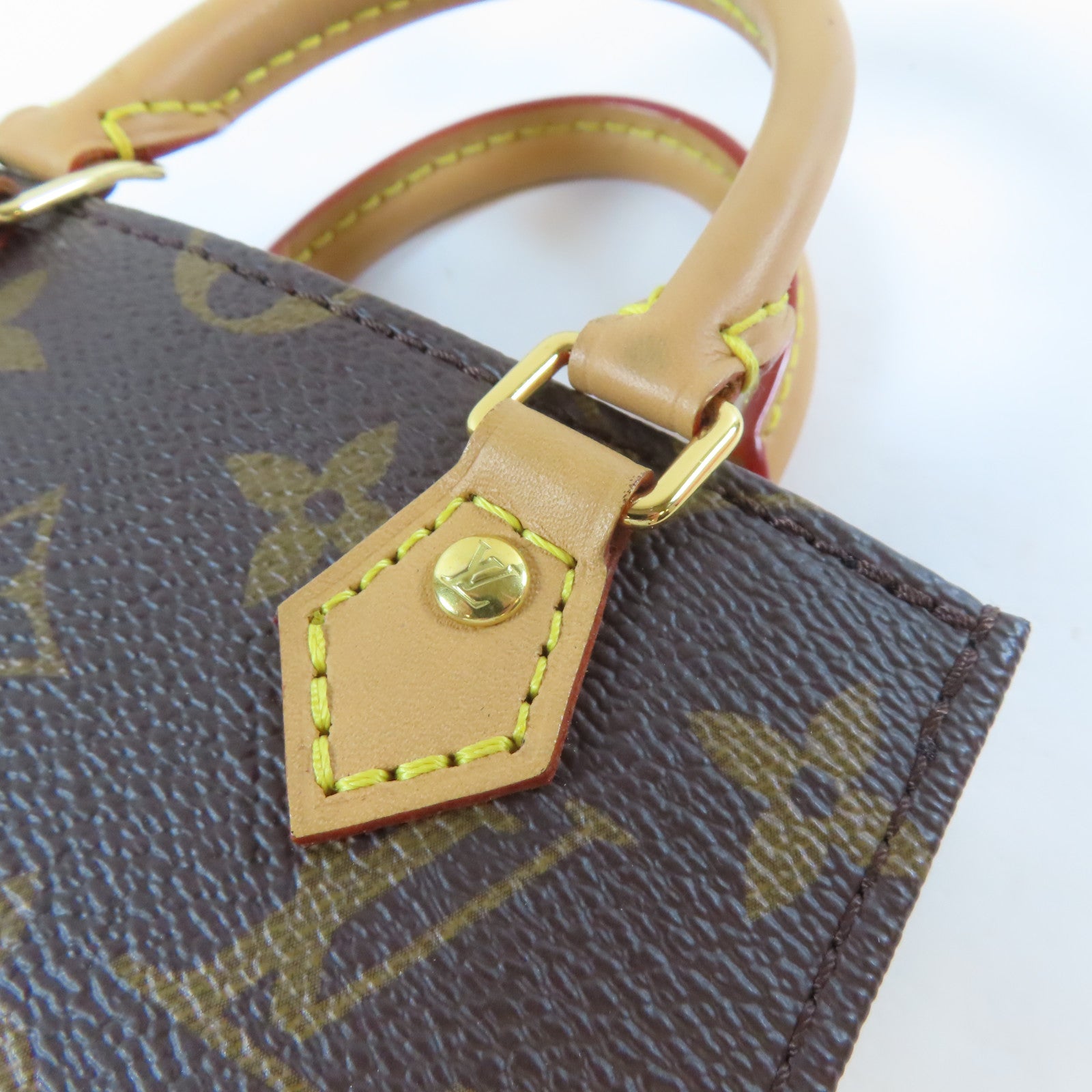 LOUIS VUITTON 【激減優惠】Monogram Petit Sac Plat金扣肩背袋啡色