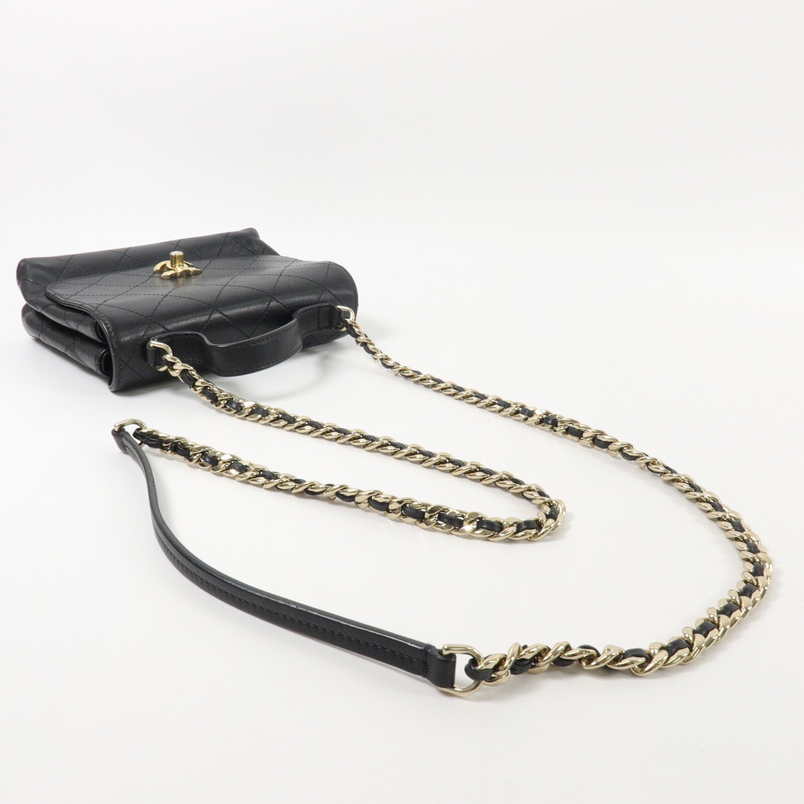 CHANEL 羊皮皮革Chain Shoulder鏈帶手挽肩背兩用袋