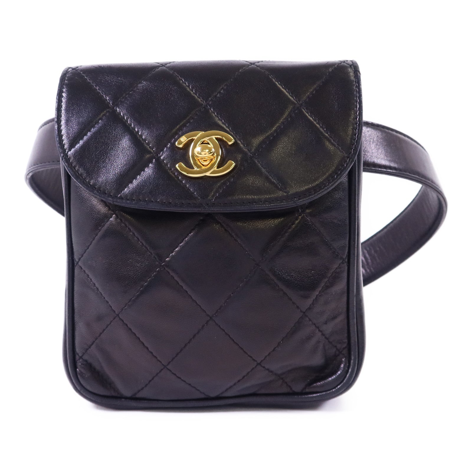 CHANEL 羊皮皮革Waist Bag金扣腰包