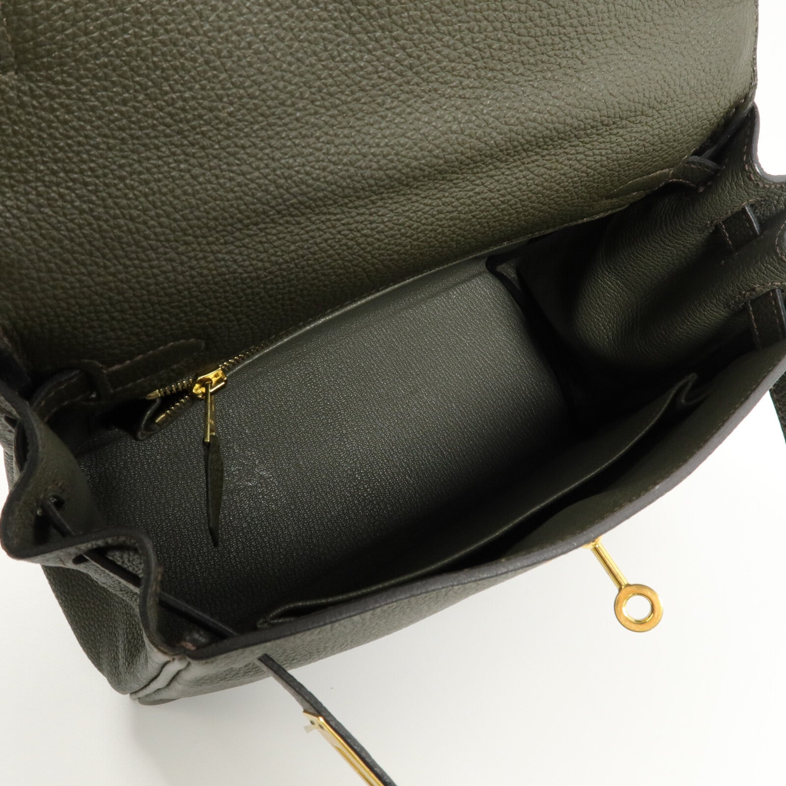 HERMES 皮革Kelly 25手挽肩背兩用袋Vert De Gris