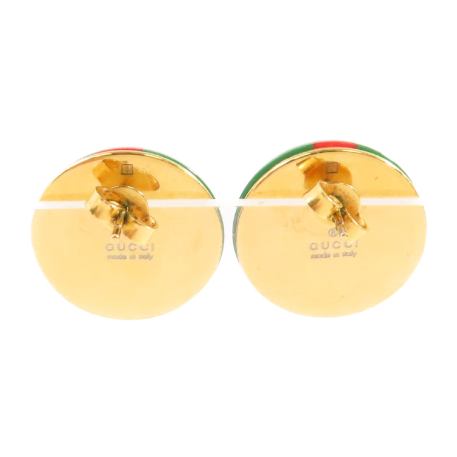 GUCCI 金屬GG Earring金扣耳環綠色/紅色